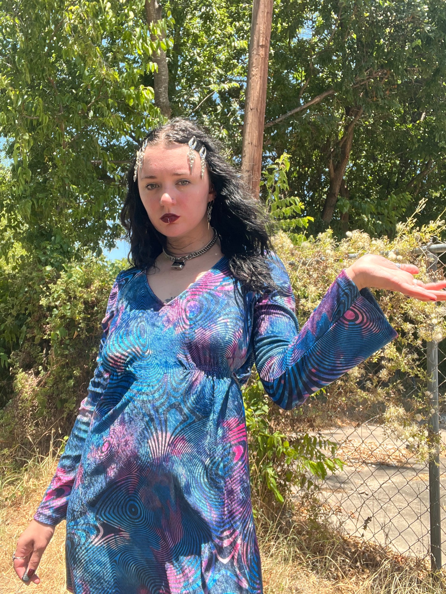 1990s Psych Swirl Lip Service Dress