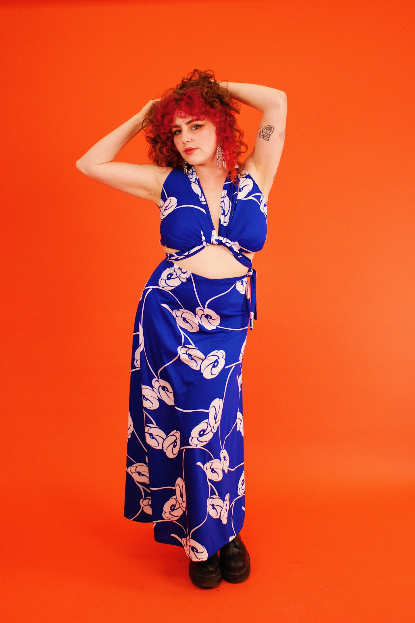 1960s Indigo Floral 3-Pc Set