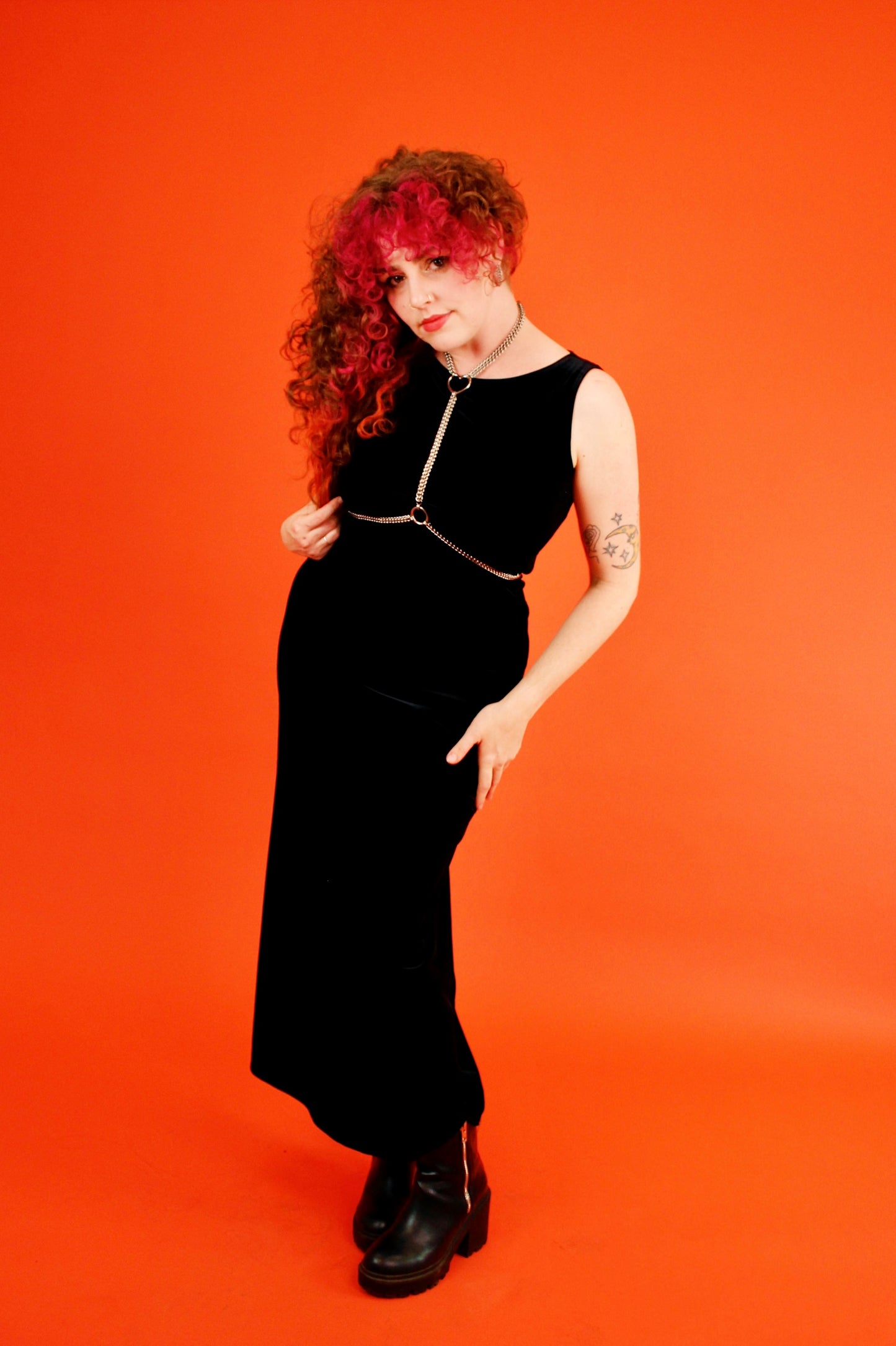 1990s Liquid Black Velvet Maxi