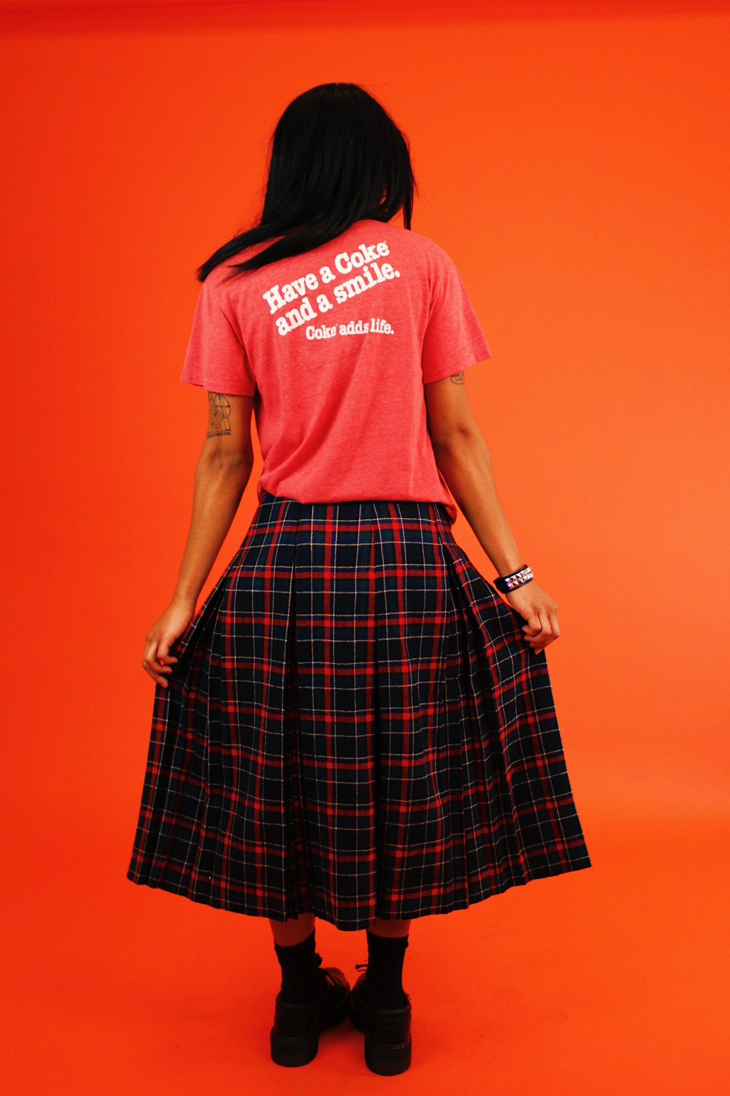 1980s Plaid Schoolgirl Skirt