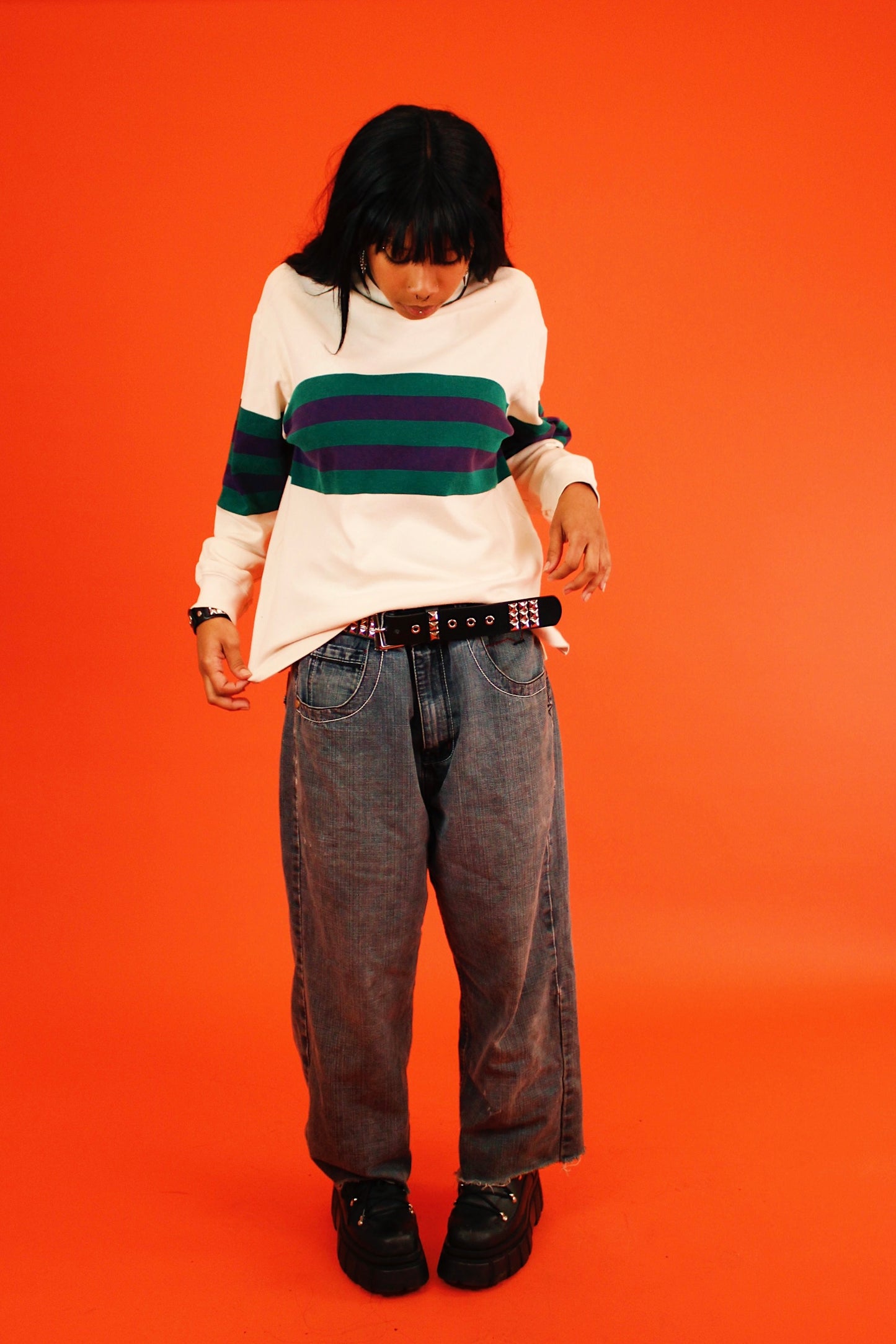 1990s Corey Striped Turtleneck