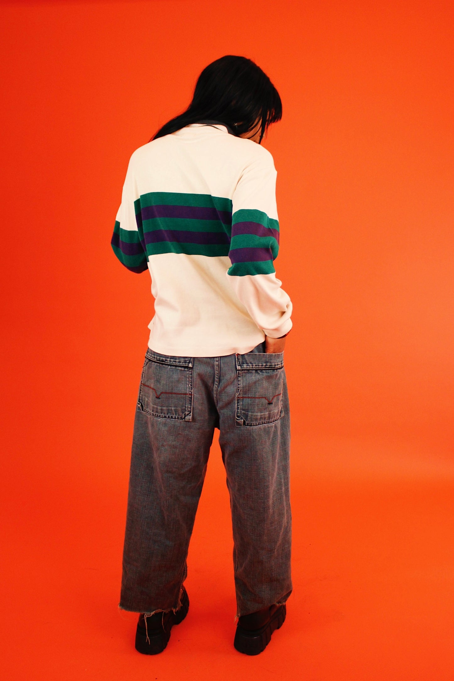 1990s Corey Striped Turtleneck