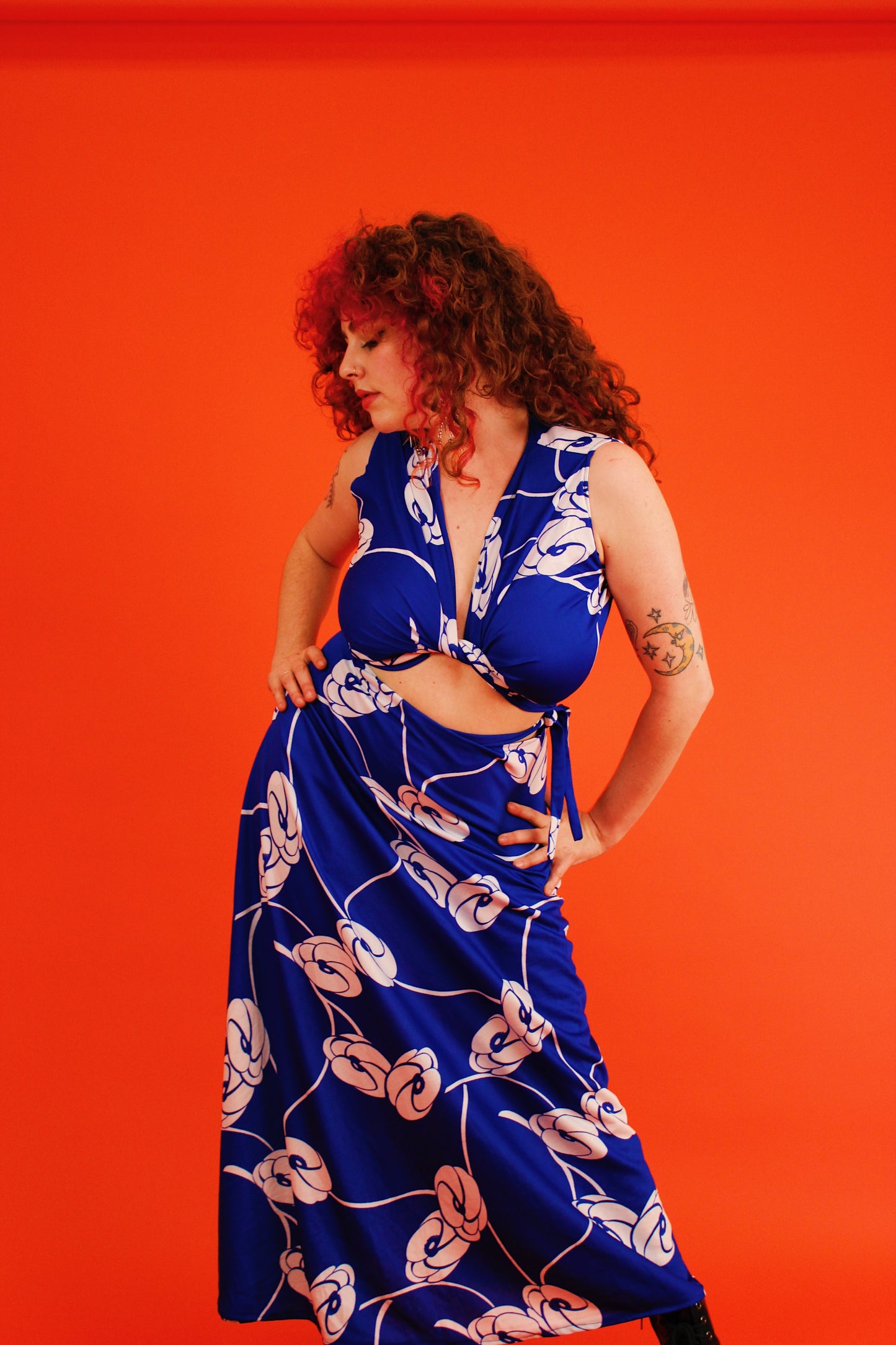 1960s Indigo Floral 3-Pc Set