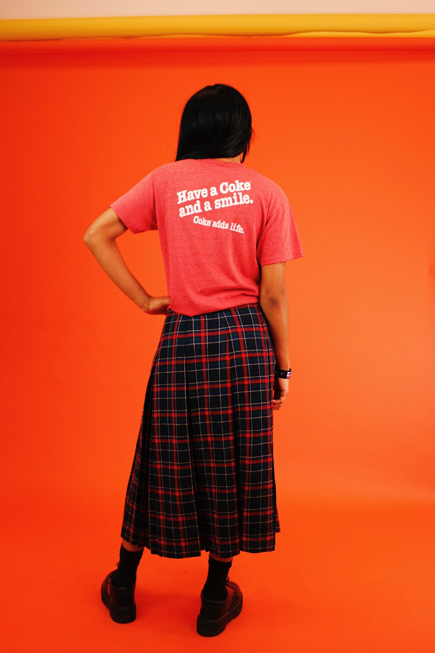 1980s Plaid Schoolgirl Skirt