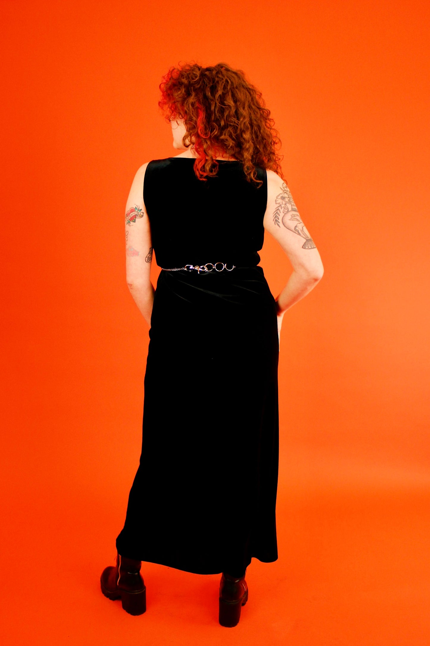 1990s Liquid Black Velvet Maxi