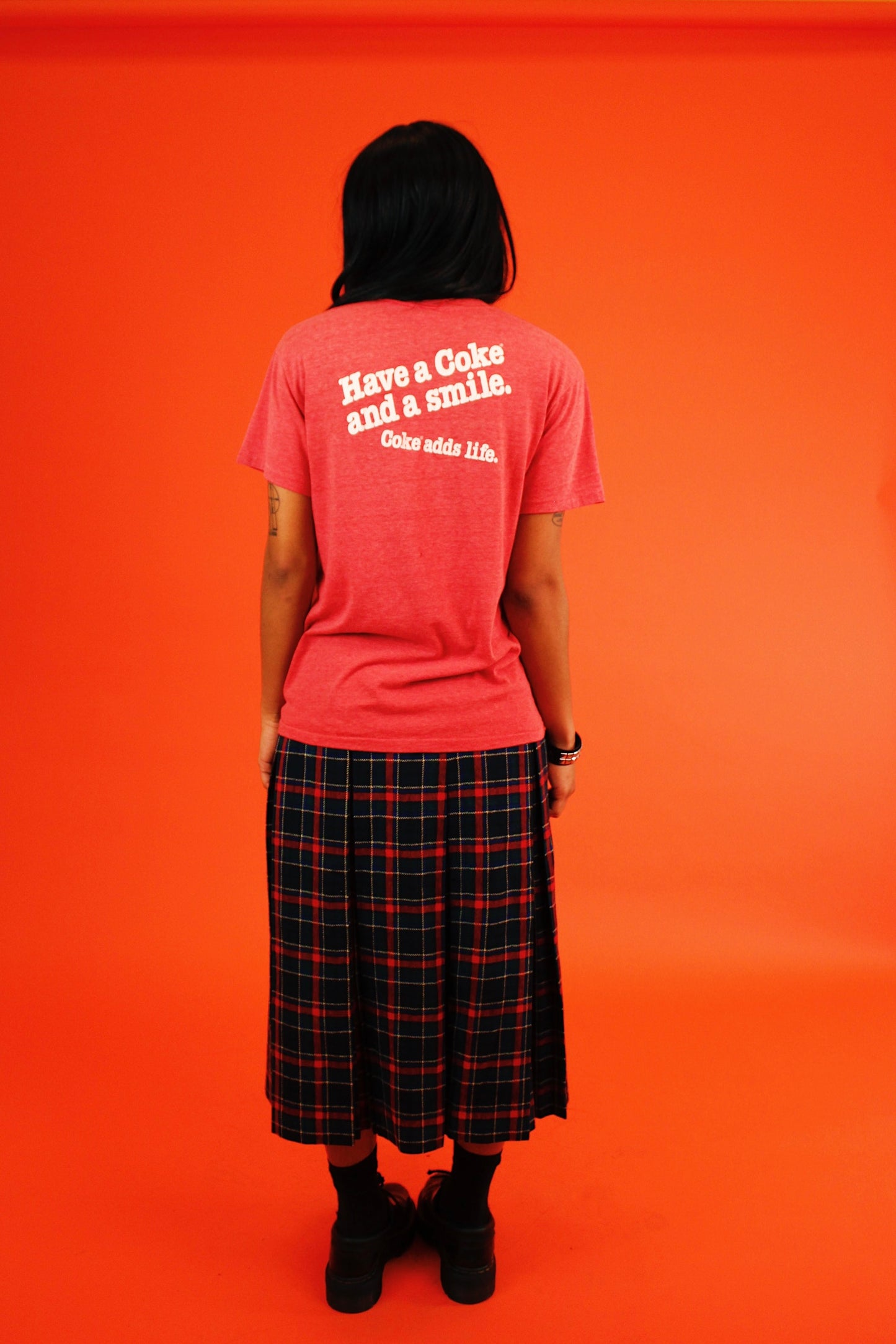1980s Plaid Schoolgirl Skirt