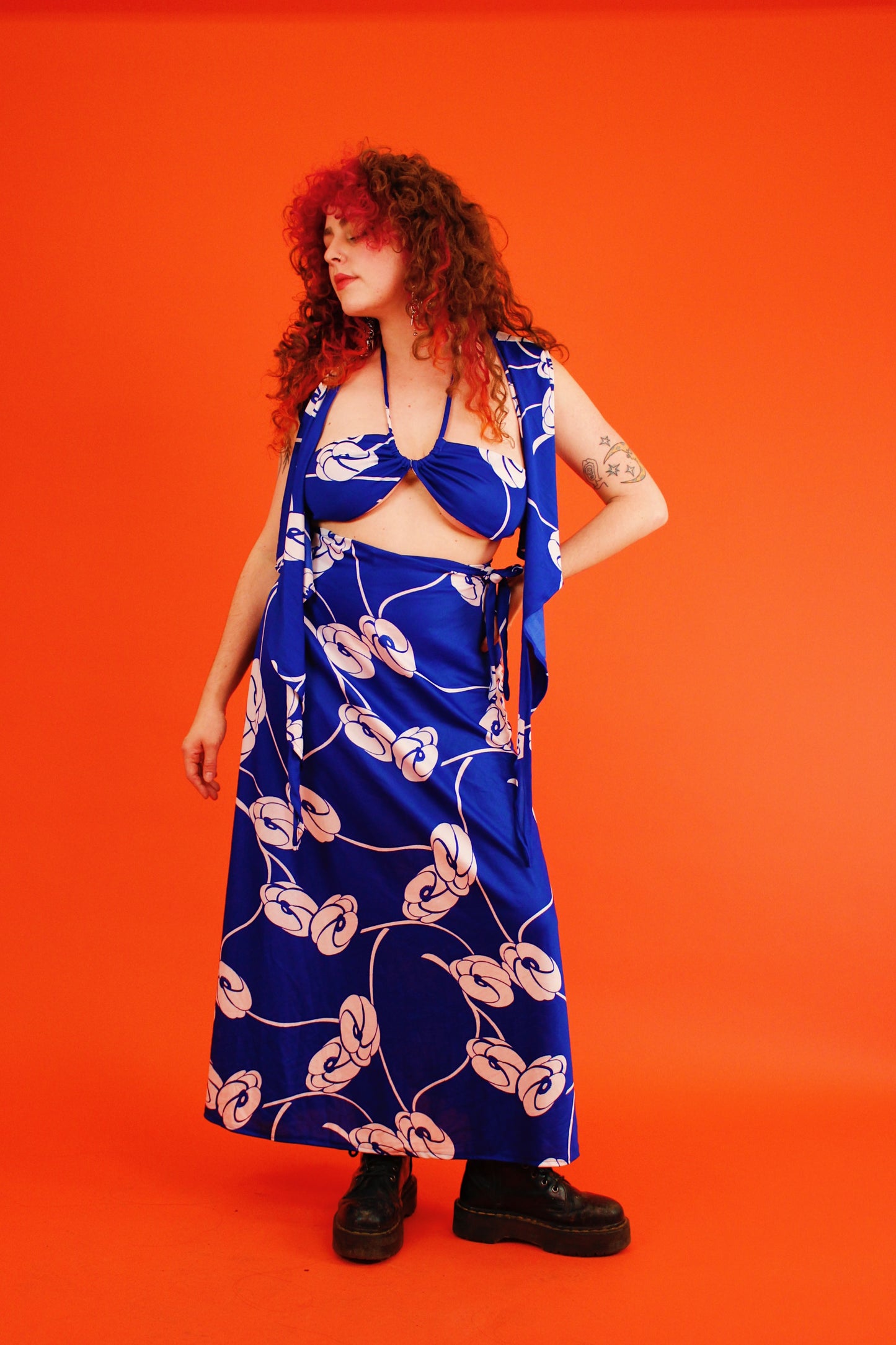 1960s Indigo Floral 3-Pc Set