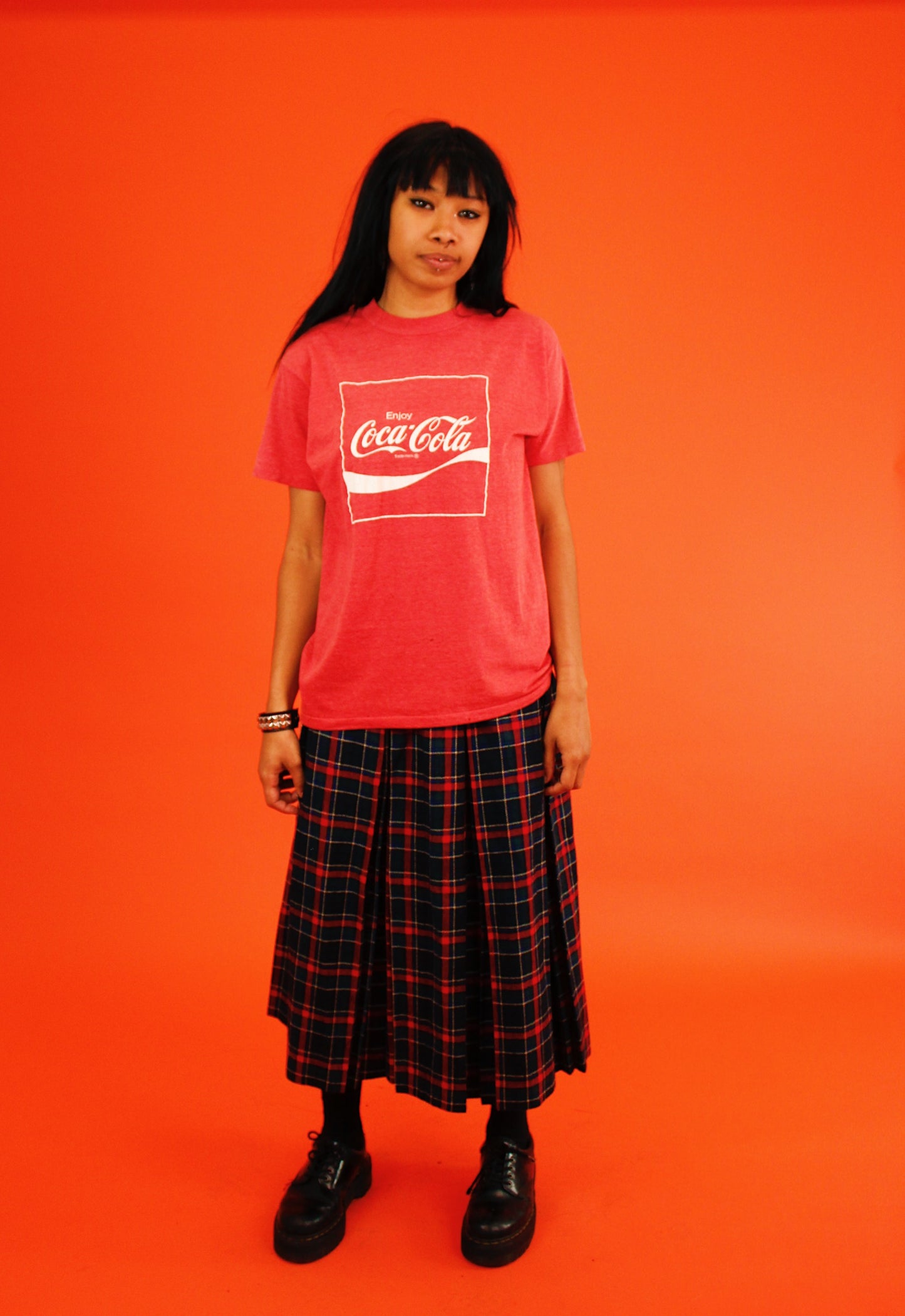 1980s Plaid Schoolgirl Skirt