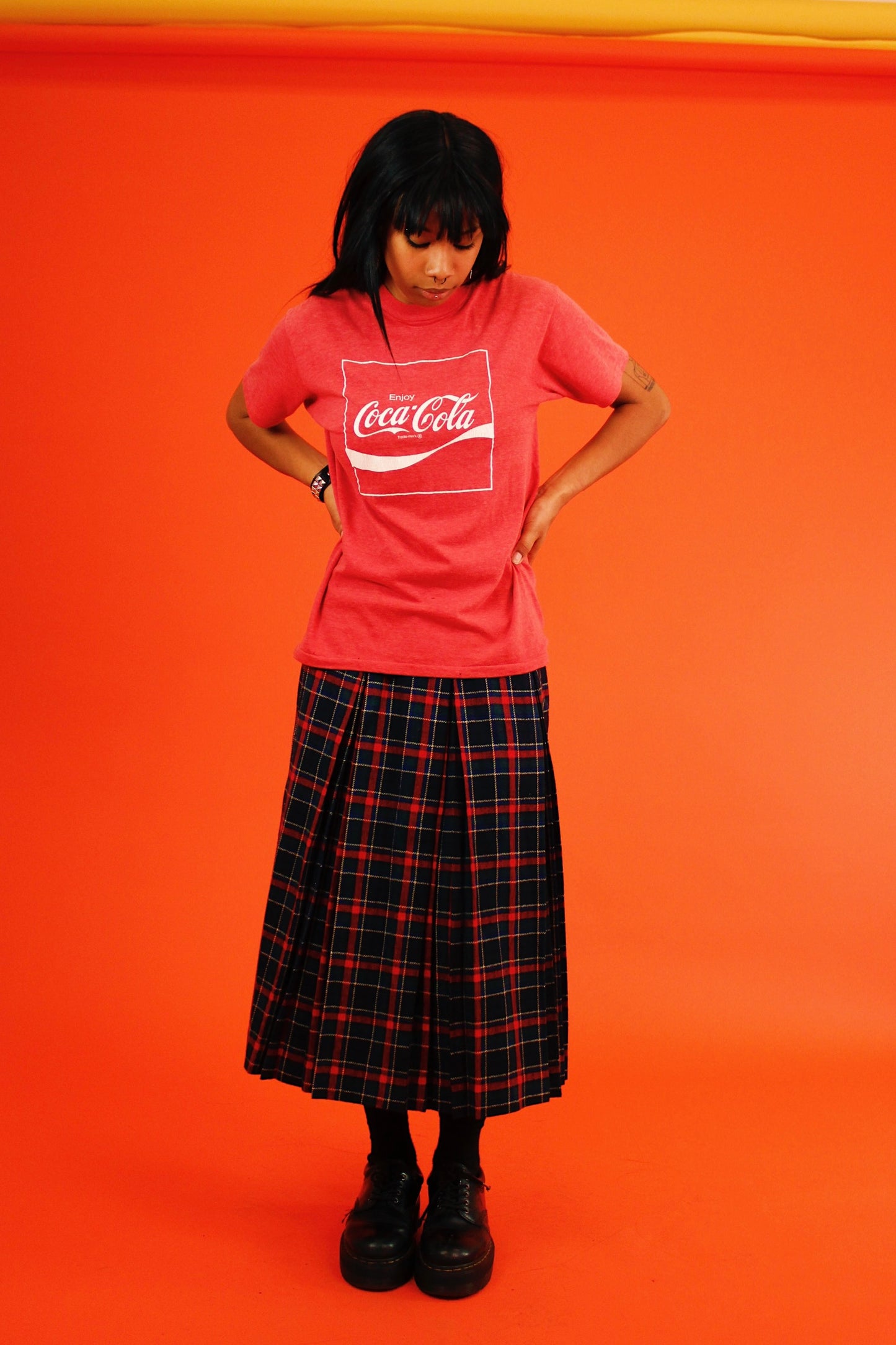 1980s Plaid Schoolgirl Skirt