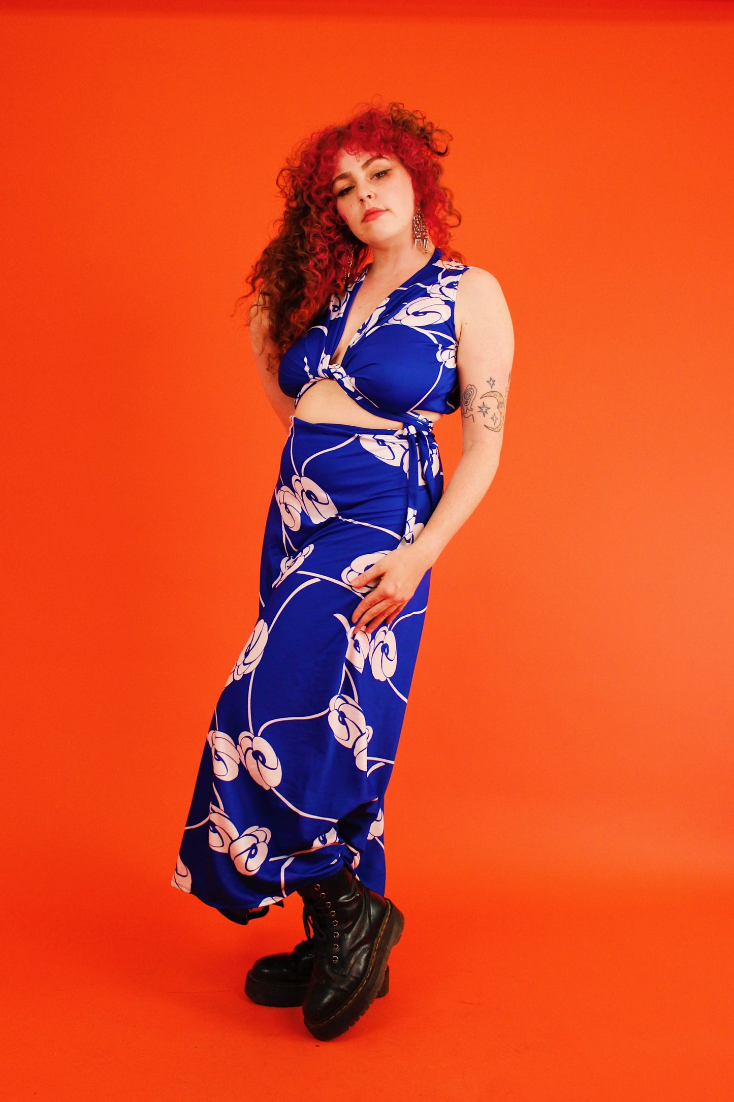 1960s Indigo Floral 3-Pc Set