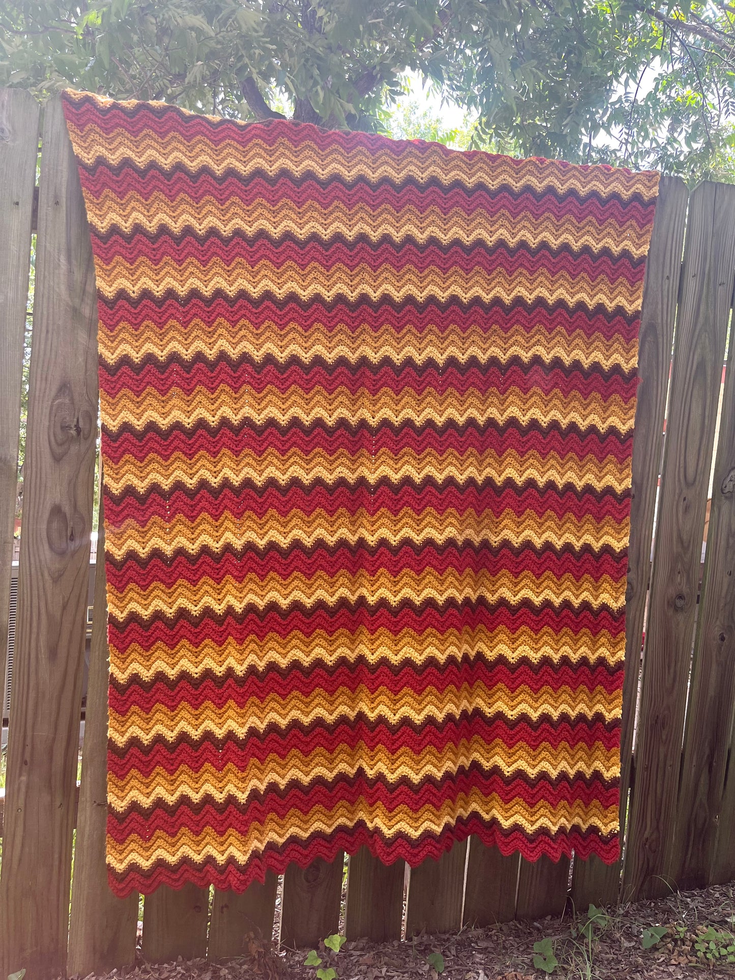 Rust & Gold Zig Zag Throw Blanket