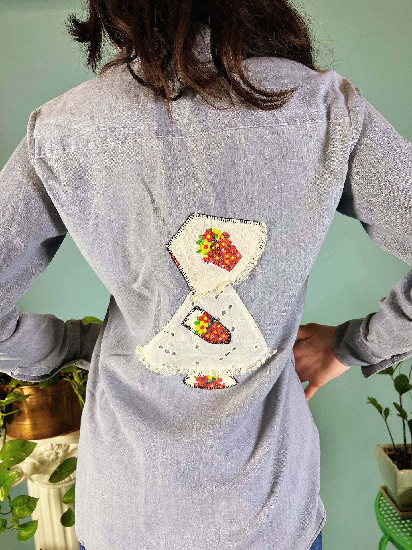 1960s/70s Chambray Sunbonnet Sue Top