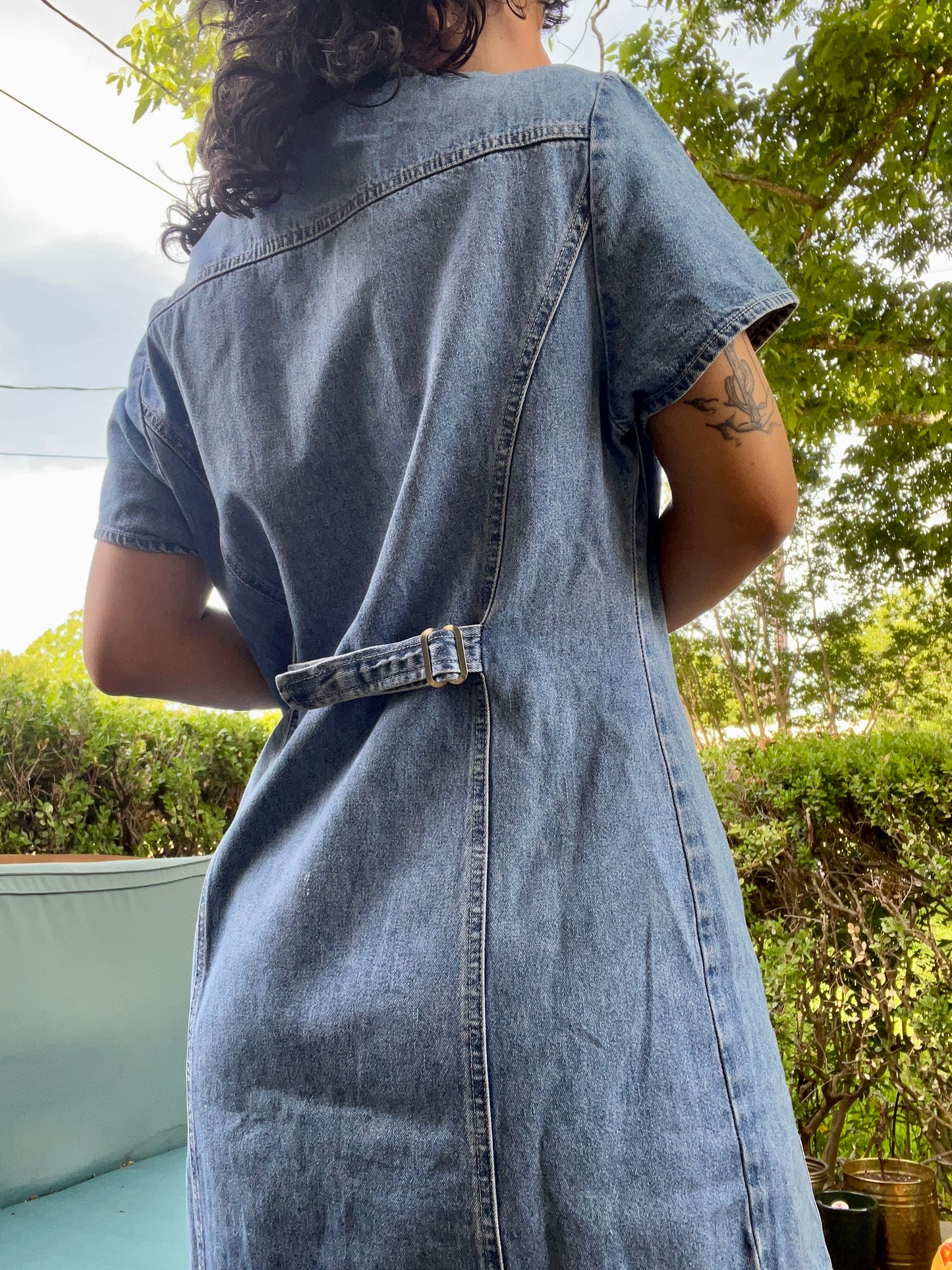 1990s Harley Patch Denim Dress