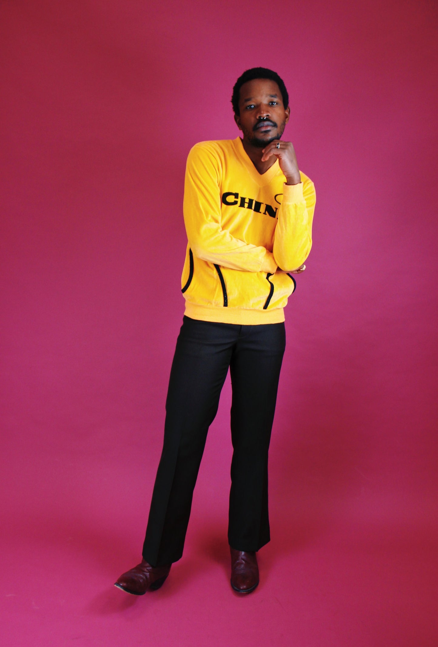 1970s Velour China Pullover