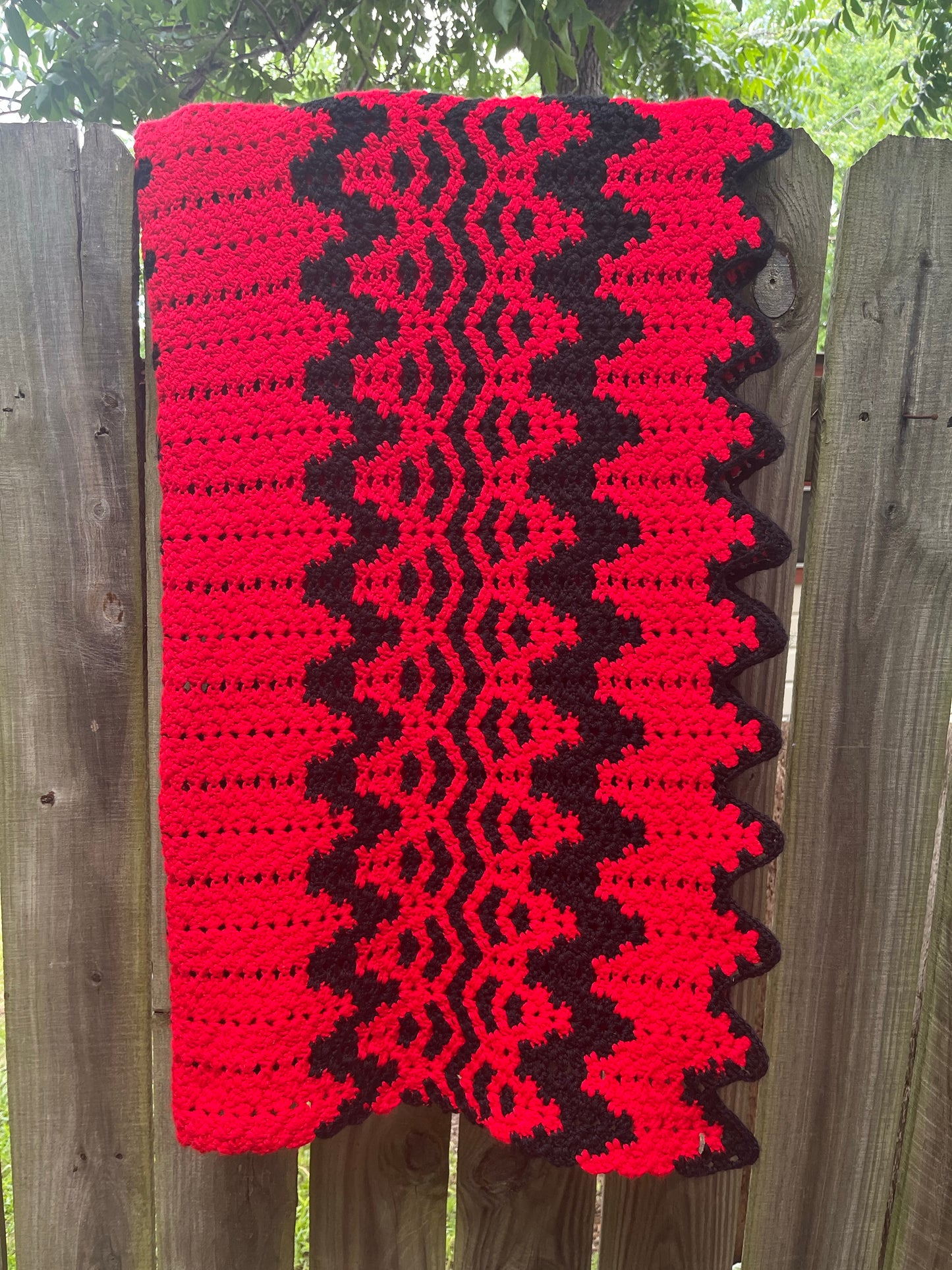 Gothic Hand Knit Throw Blanket