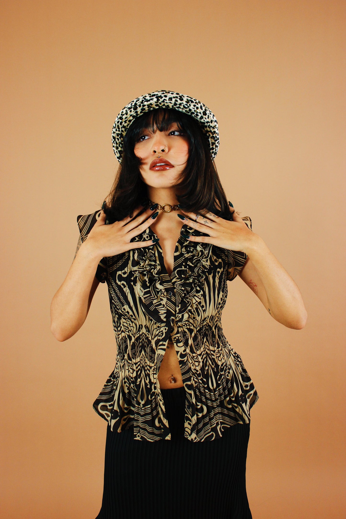 Y2K Mocha Swirl Top
