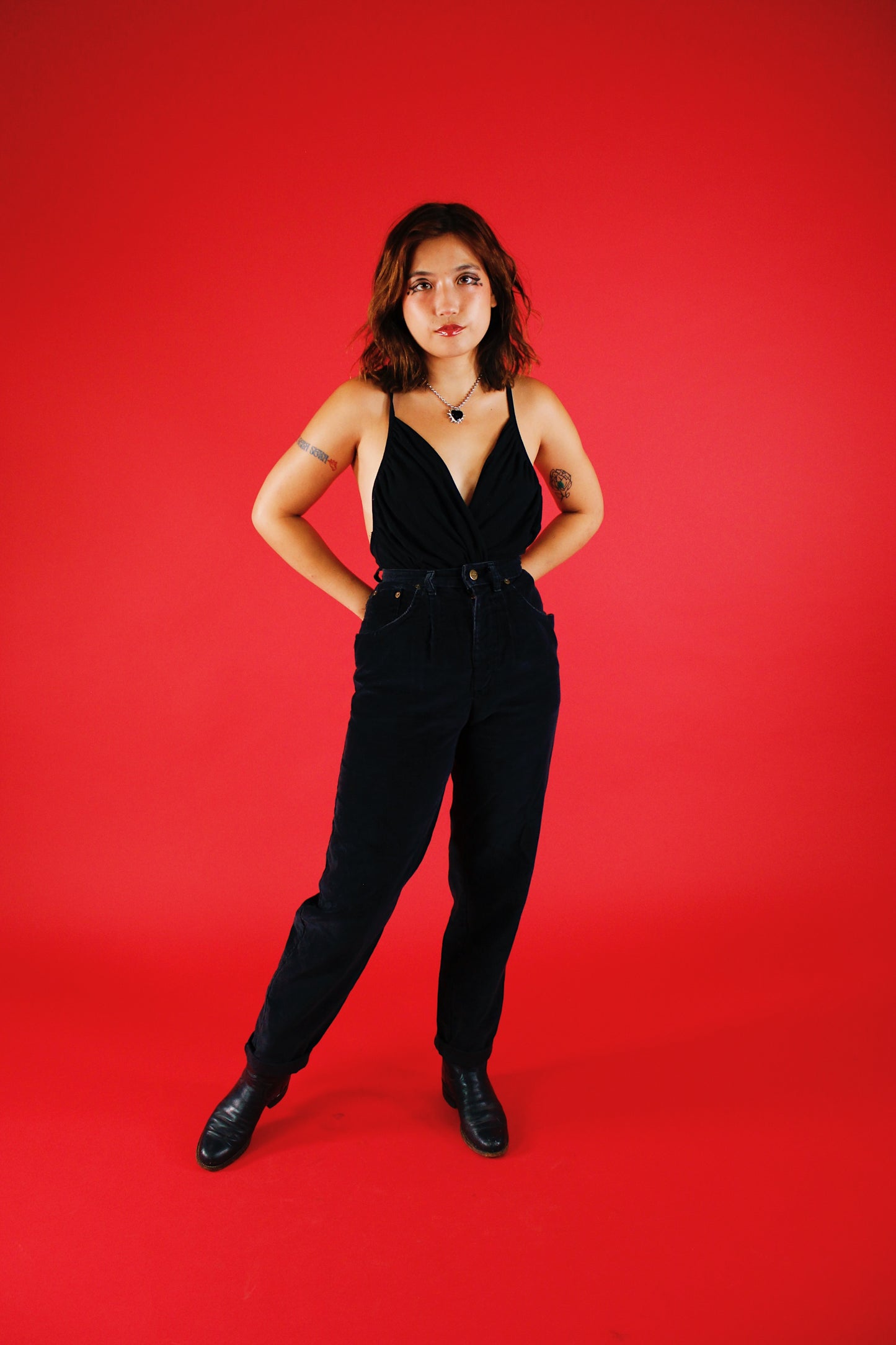 1980s Black Corduroy Lee Jeans