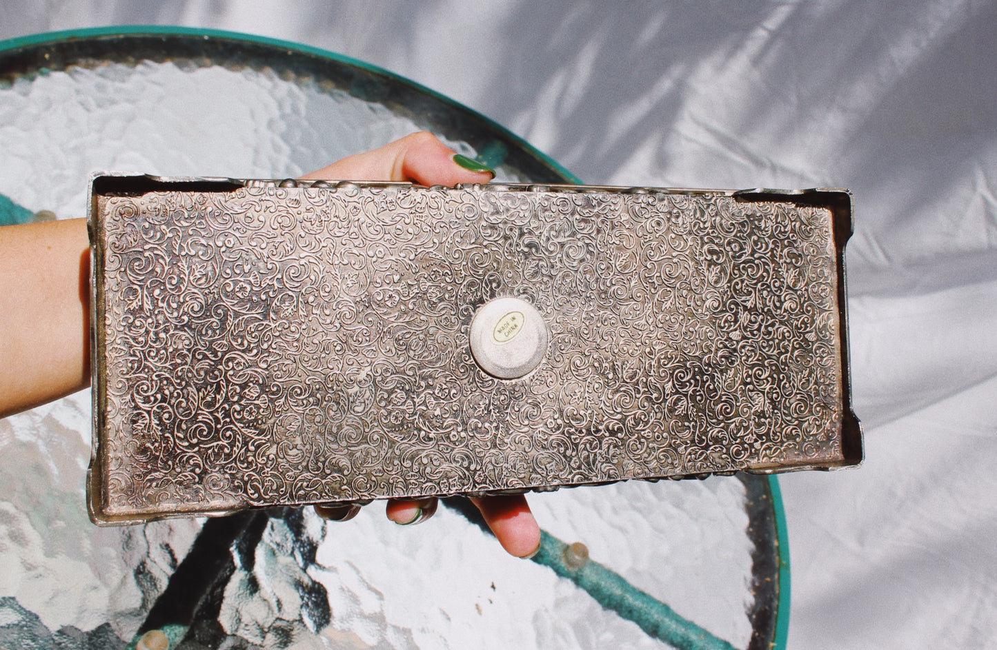 1990s Silver Plated Jewelry Box