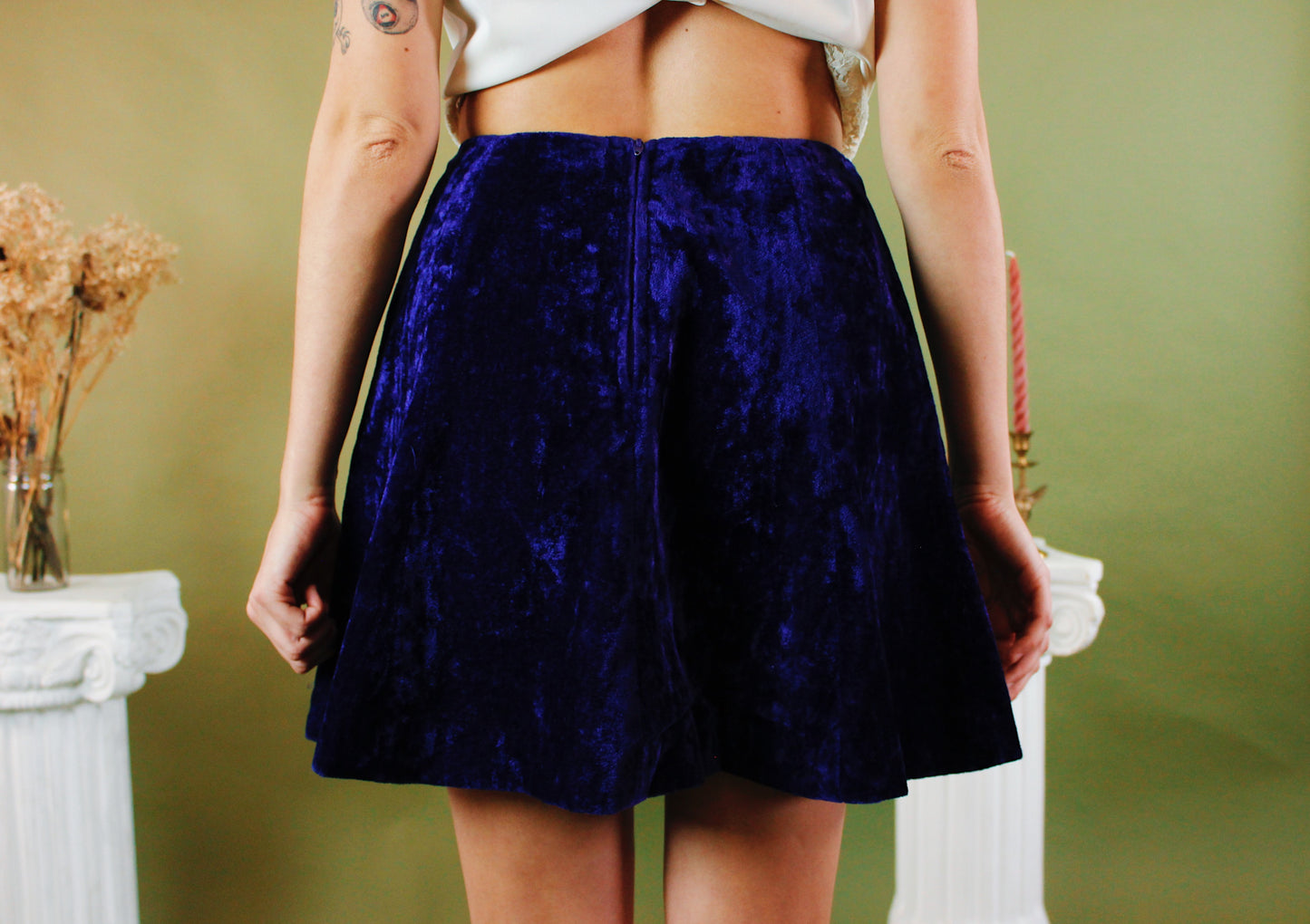 1970s Daphne Velvet Mini Skirt