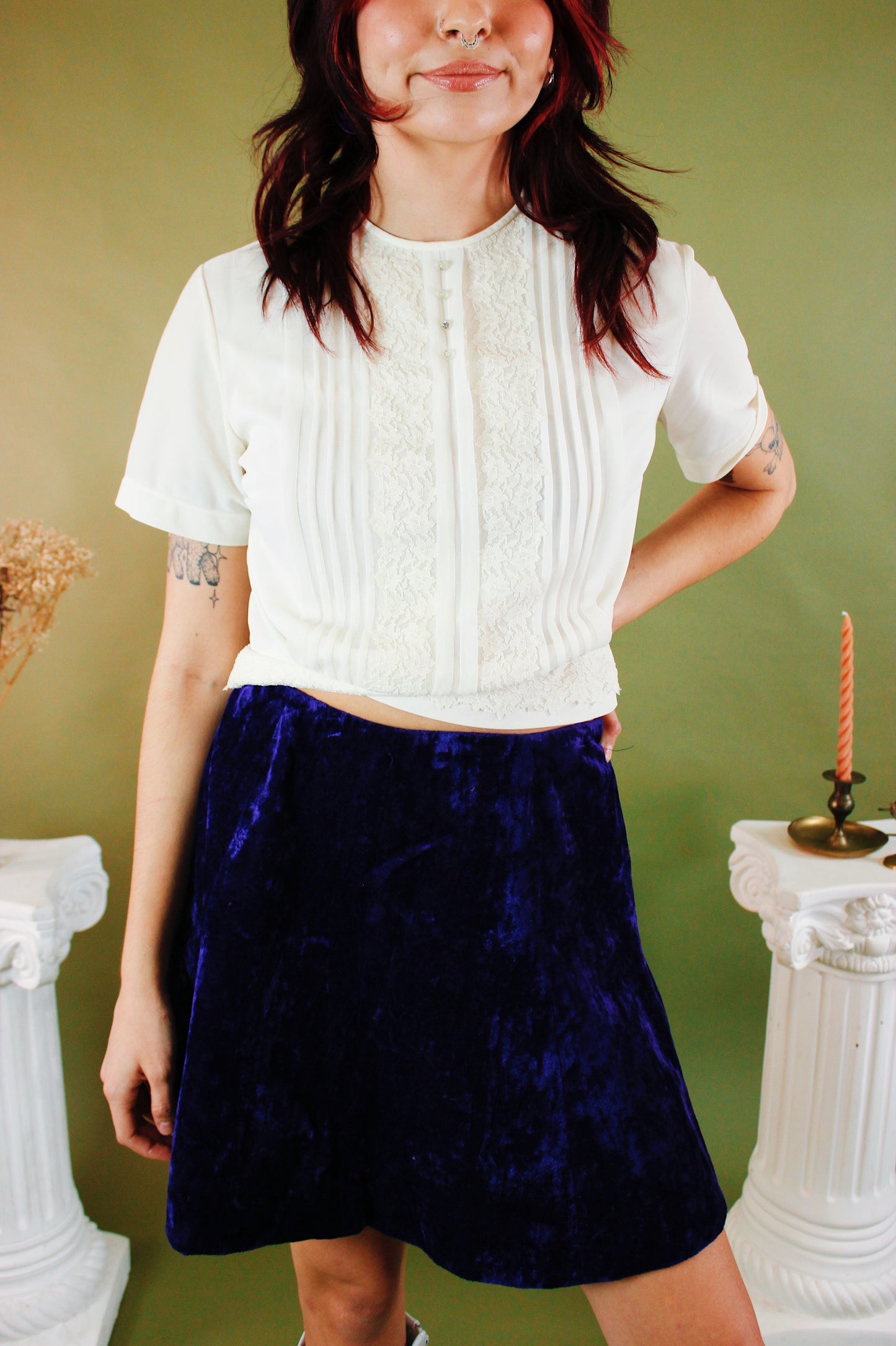 1970s Daphne Velvet Mini Skirt