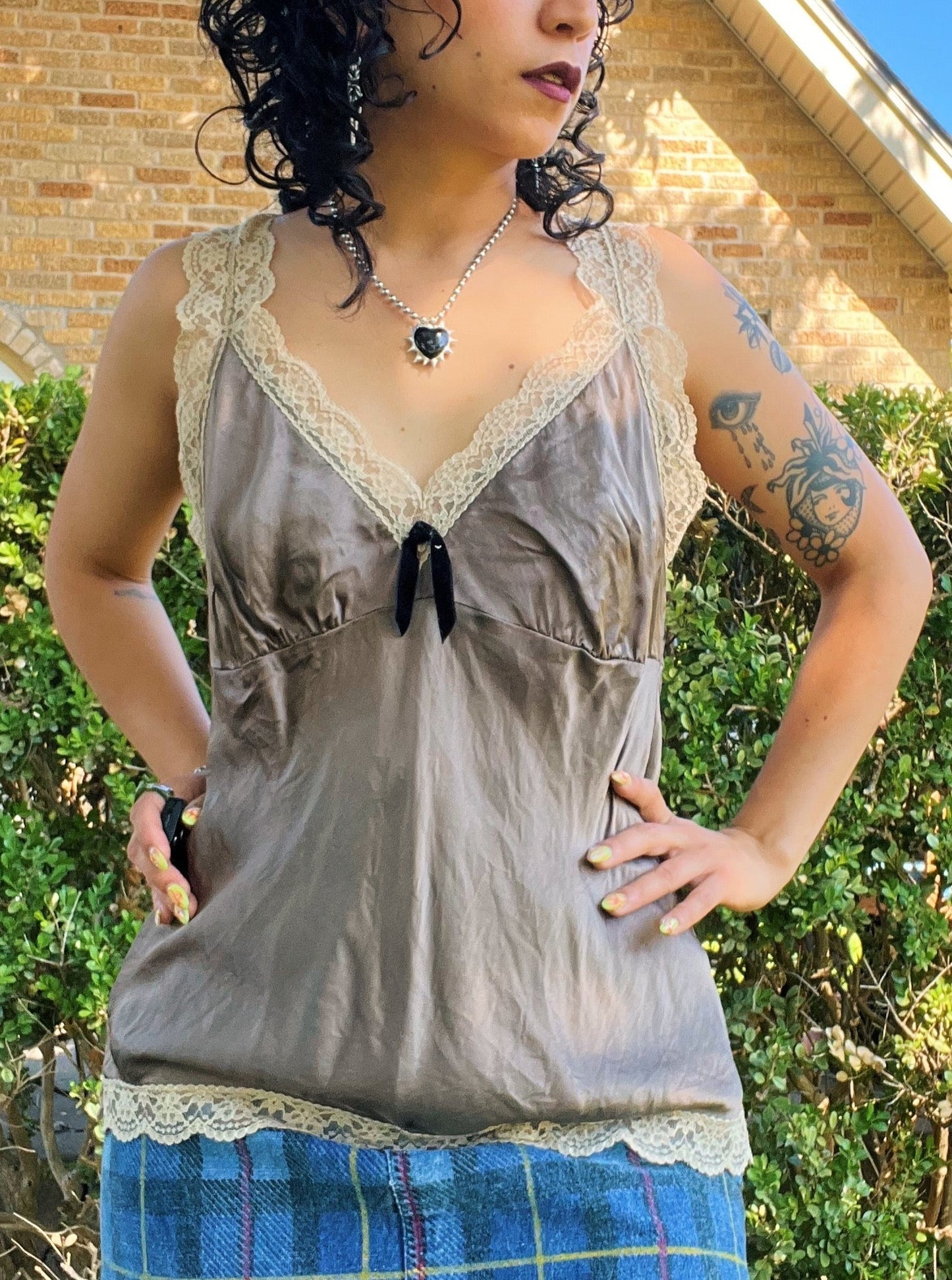 Y2K Sinner Silk Slip Tank