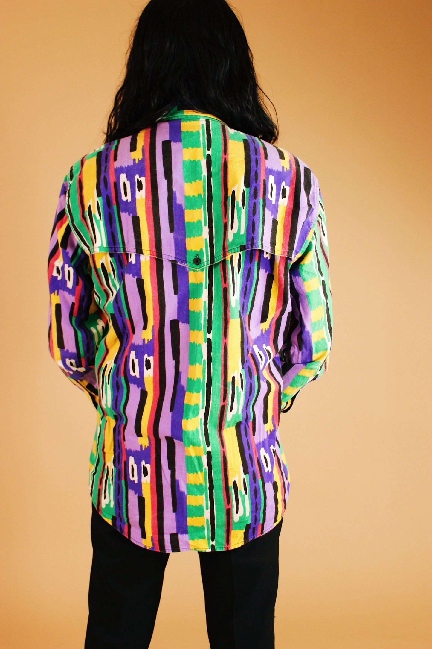 1980s Artsy Western Button Up