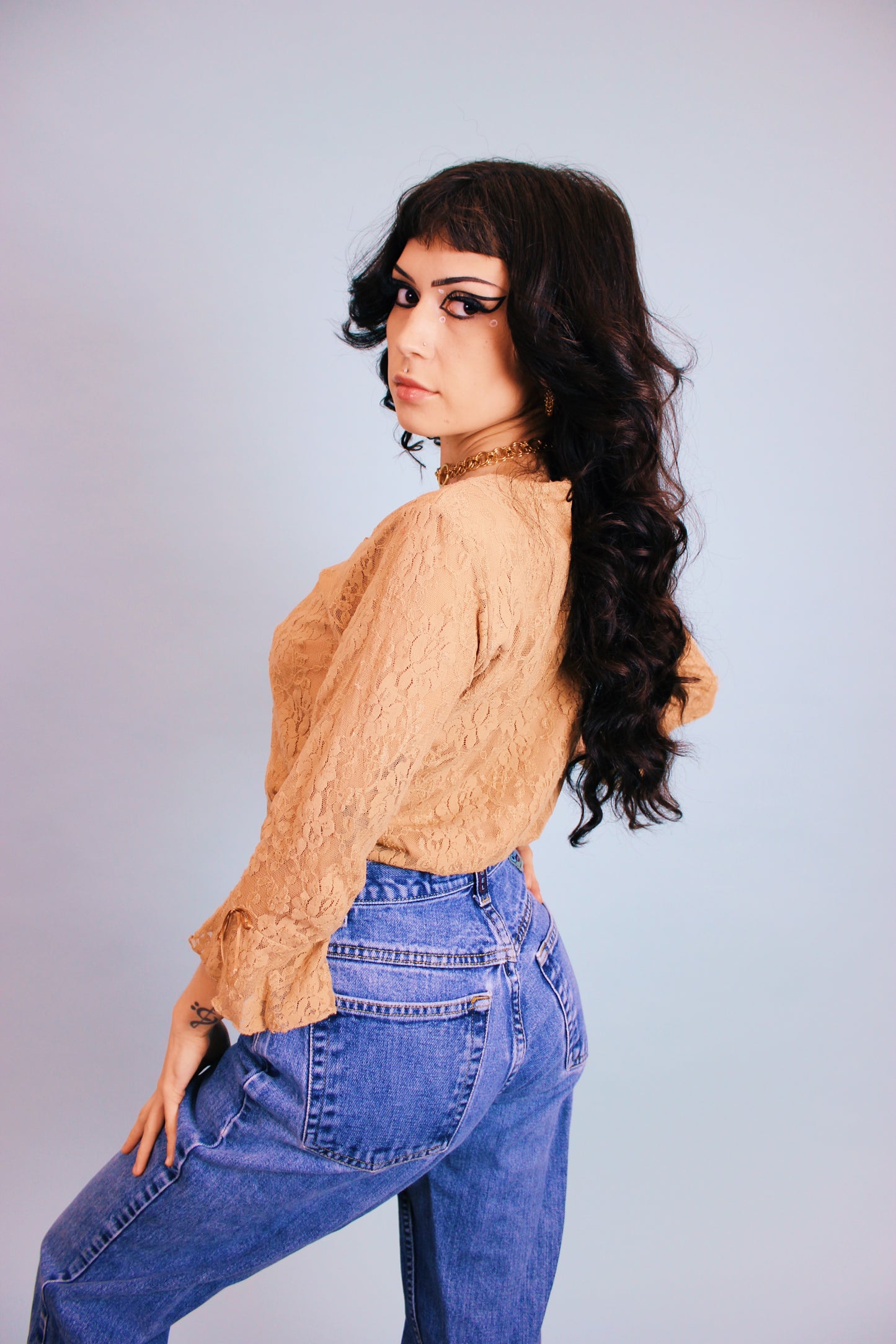 1990s Nude Bow Top