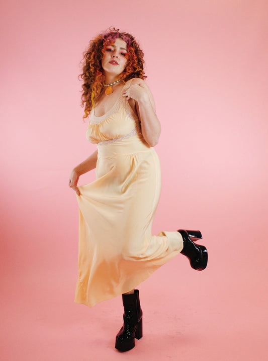 1940s Limoncello Bias Cut Slip