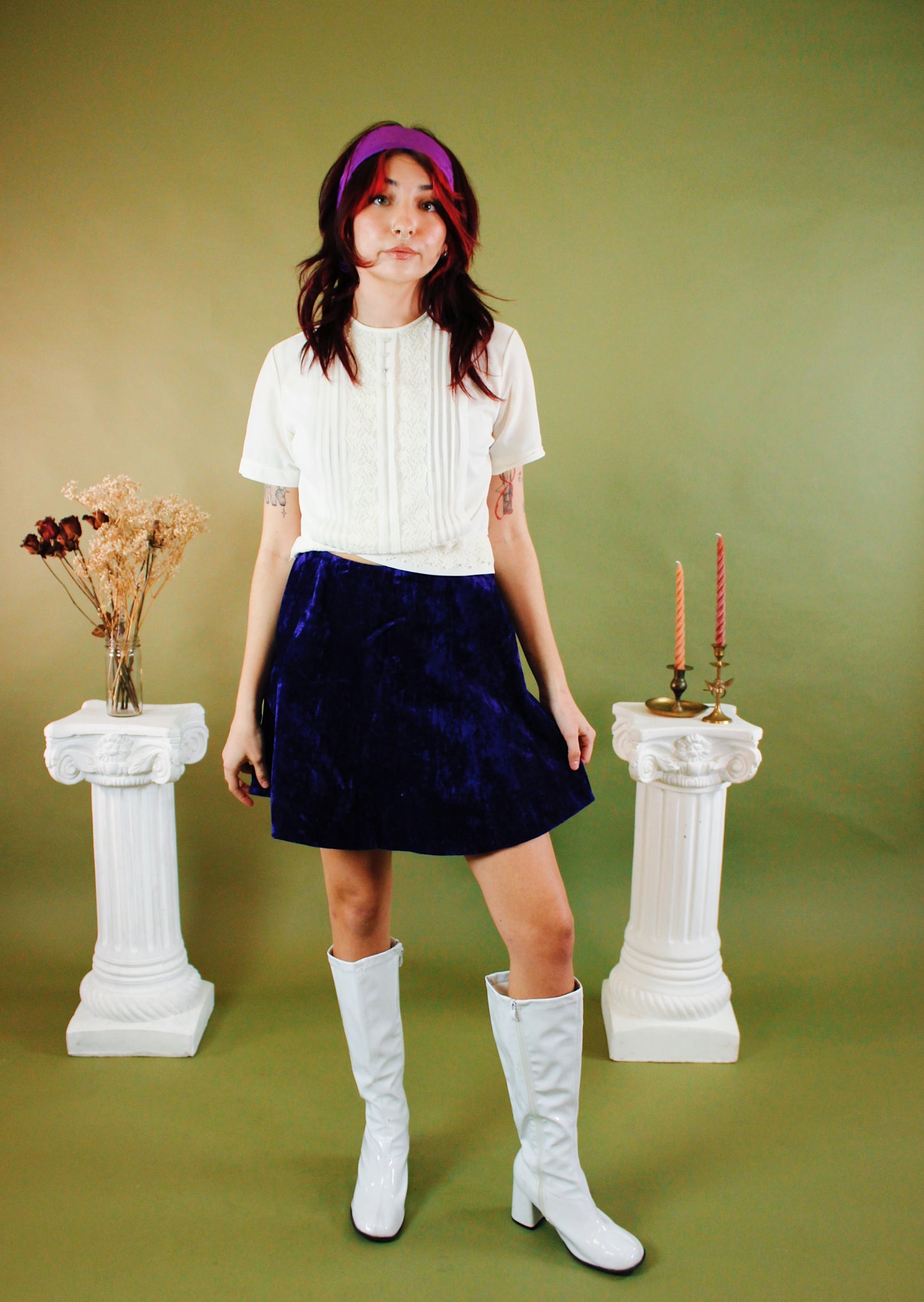 1970s Daphne Velvet Mini Skirt