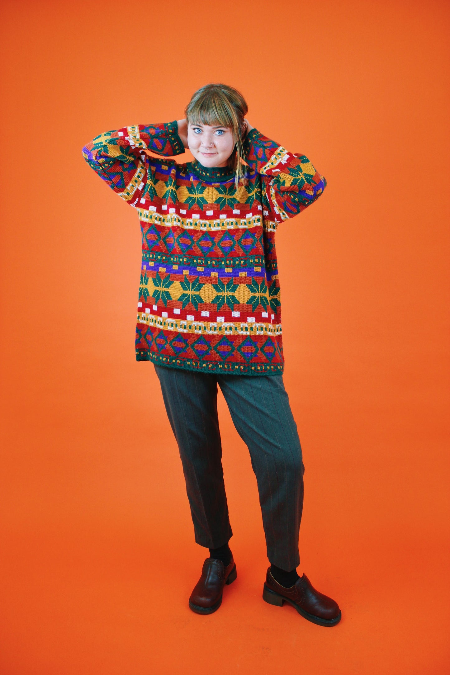 1990s Fall Kaleidoscope Sweater