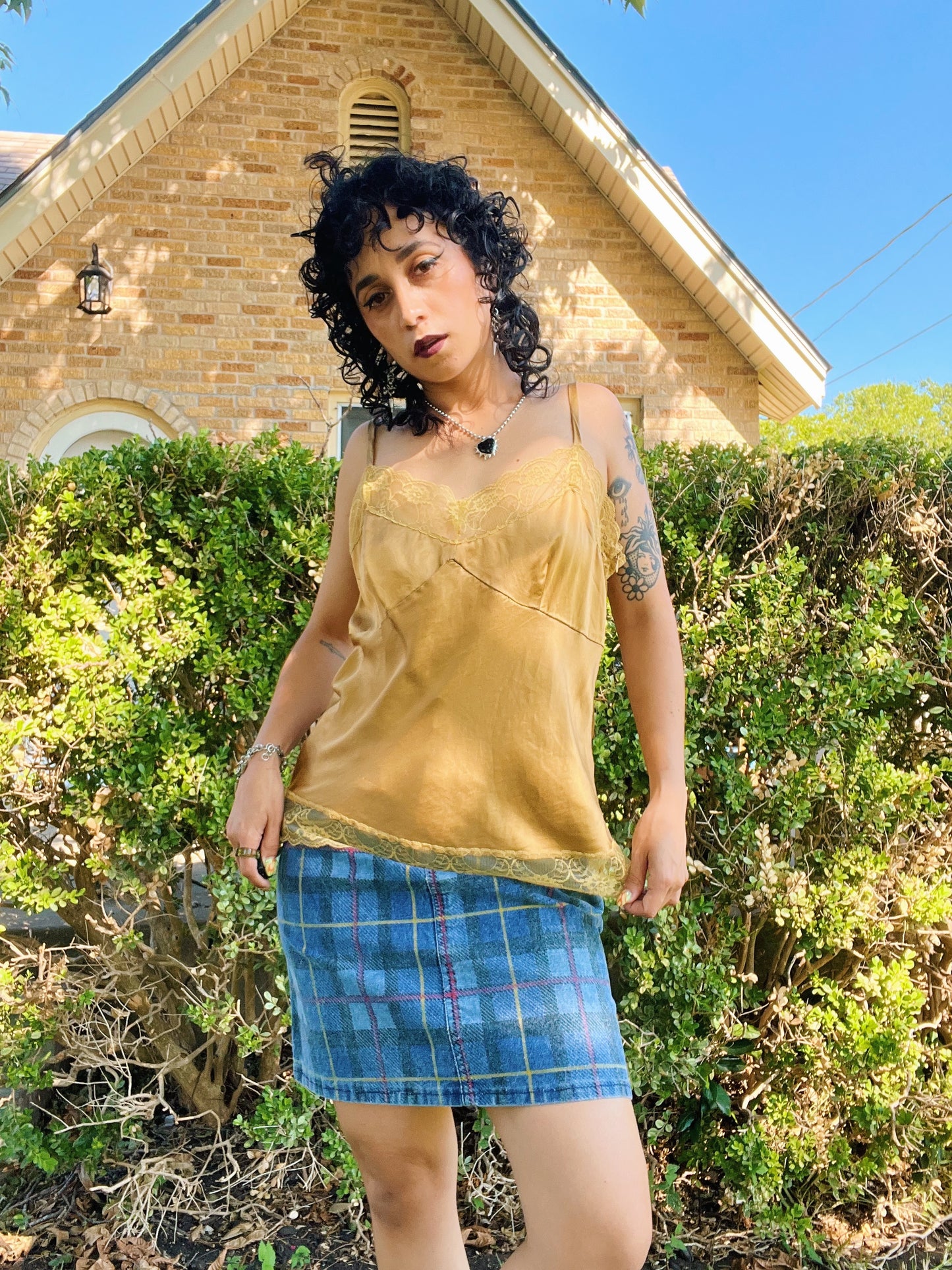 Y2K Gold Silk Tank