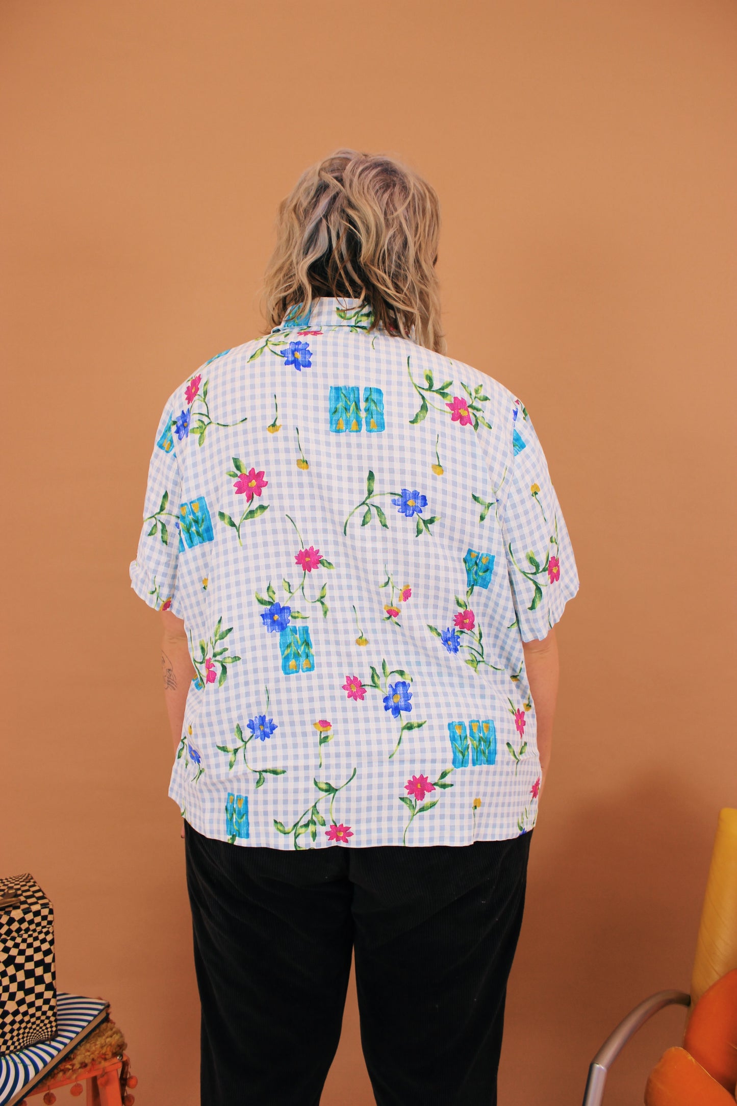 1990s Floral Artist Button Up