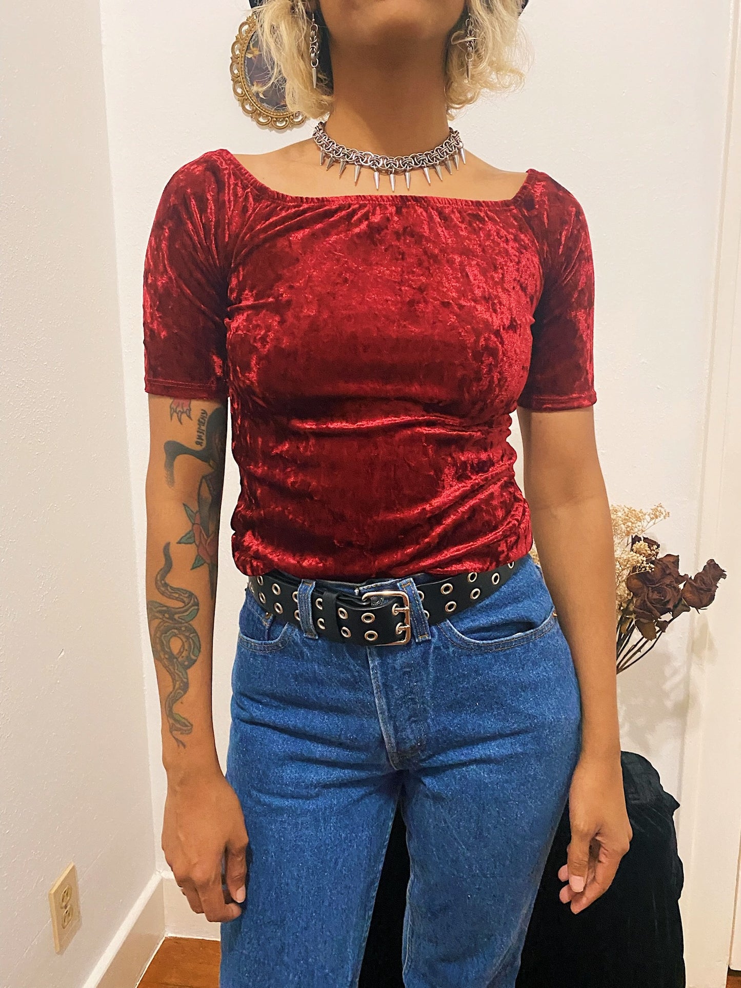 1990s Crush Velvet Top