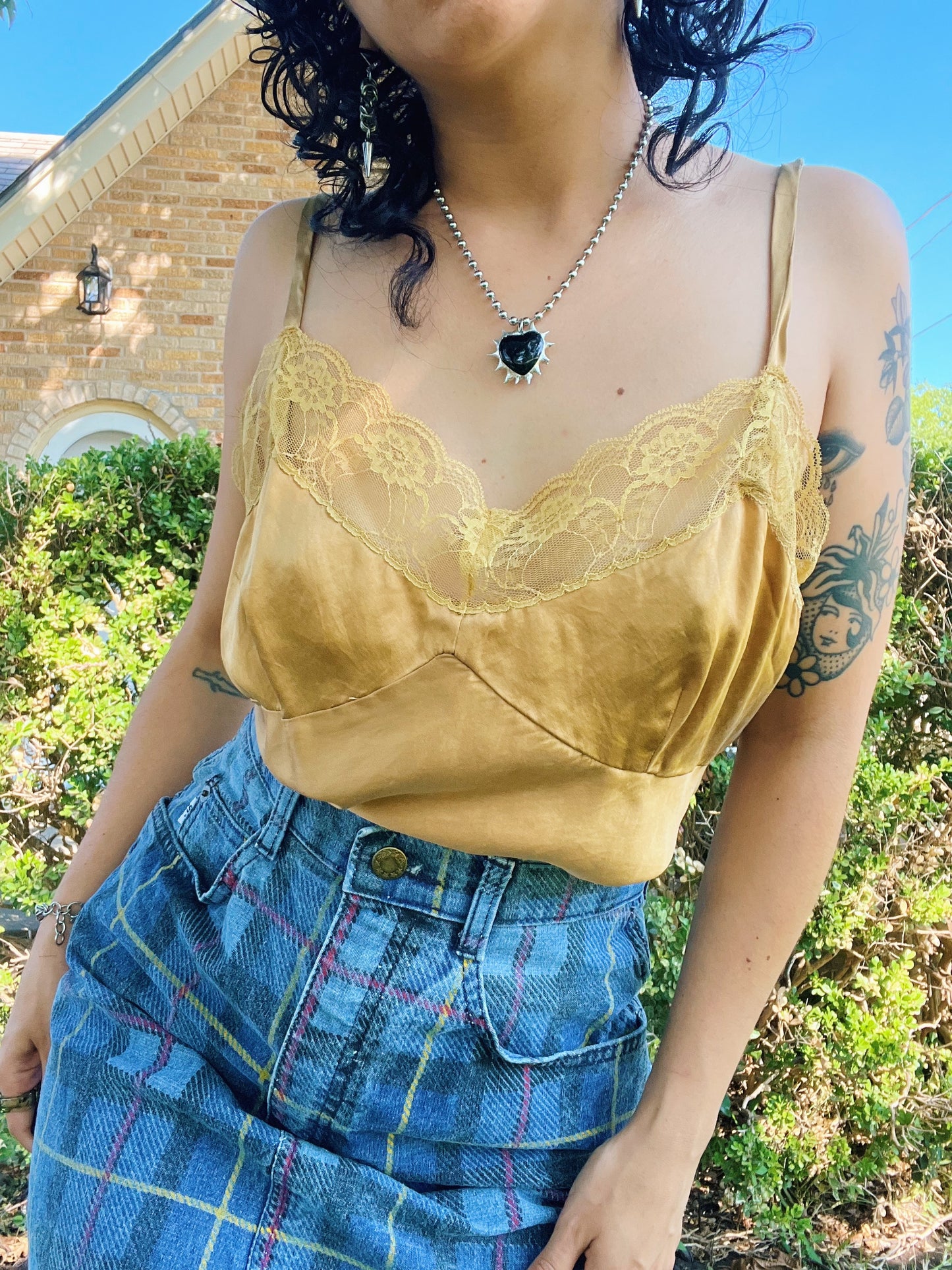 Y2K Gold Silk Tank