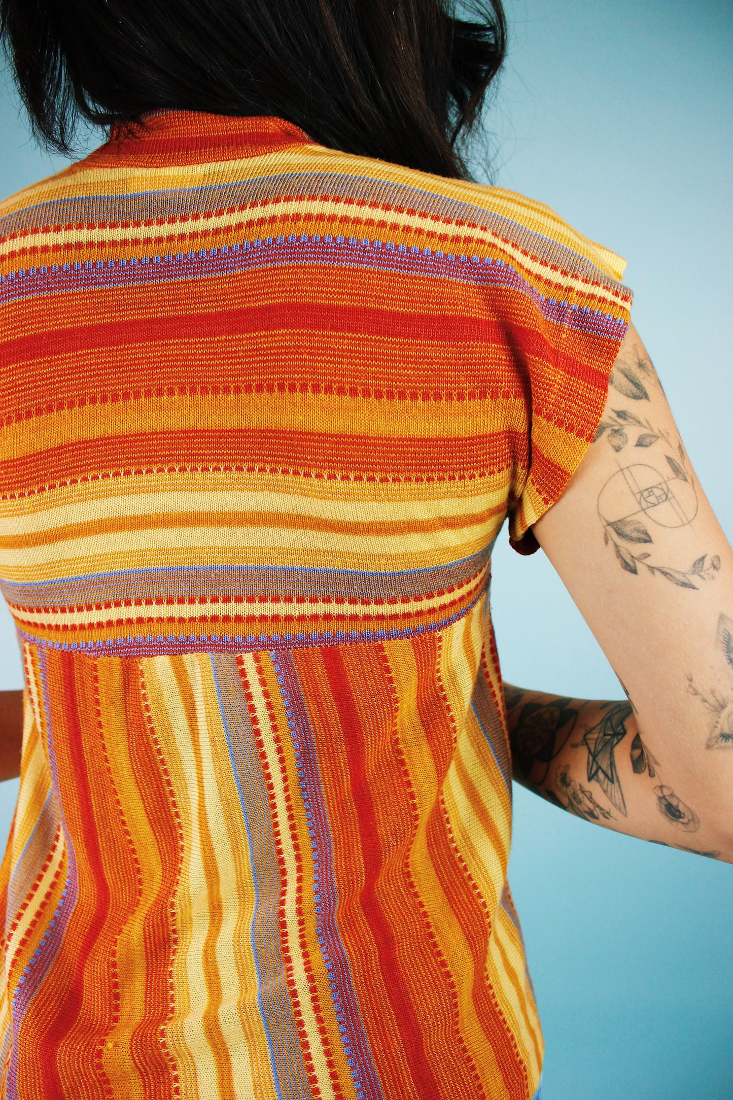 1970s Sunburst Woven Top