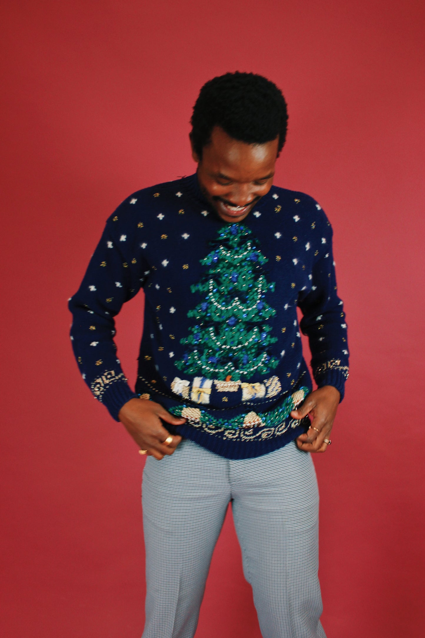 1980s/90s 3D Christmas Tree Sweater