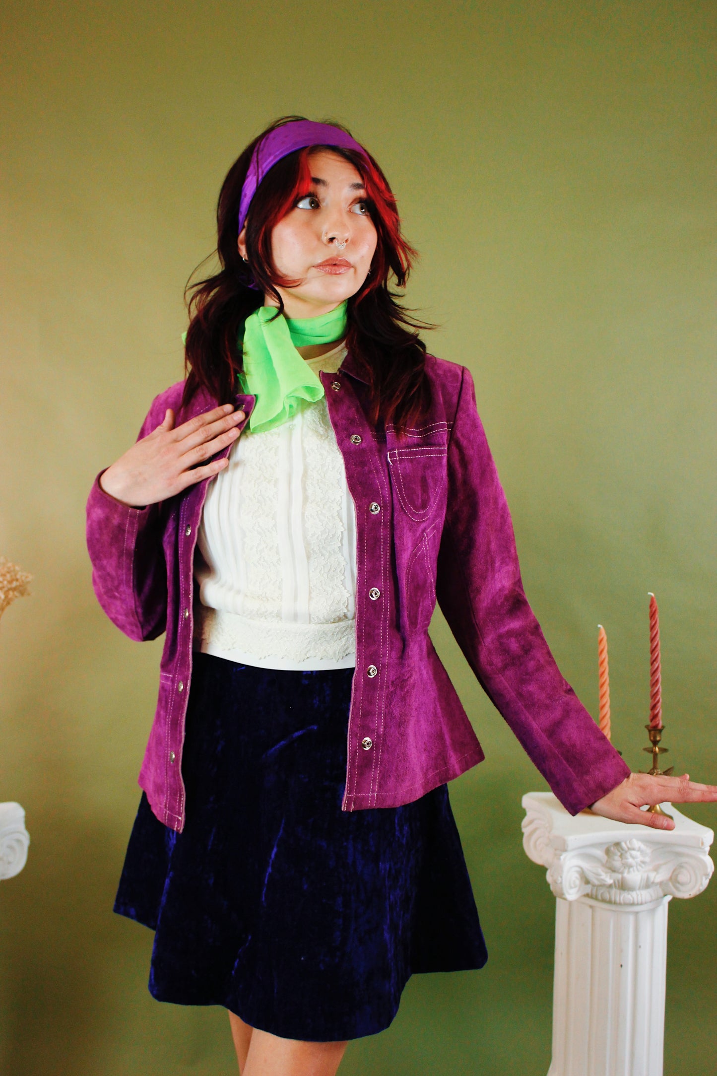 1970s Daphne Purple Scarf