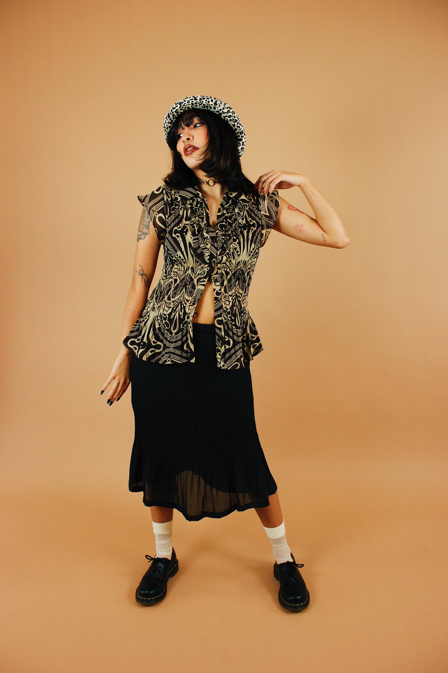 Y2K Mocha Swirl Top