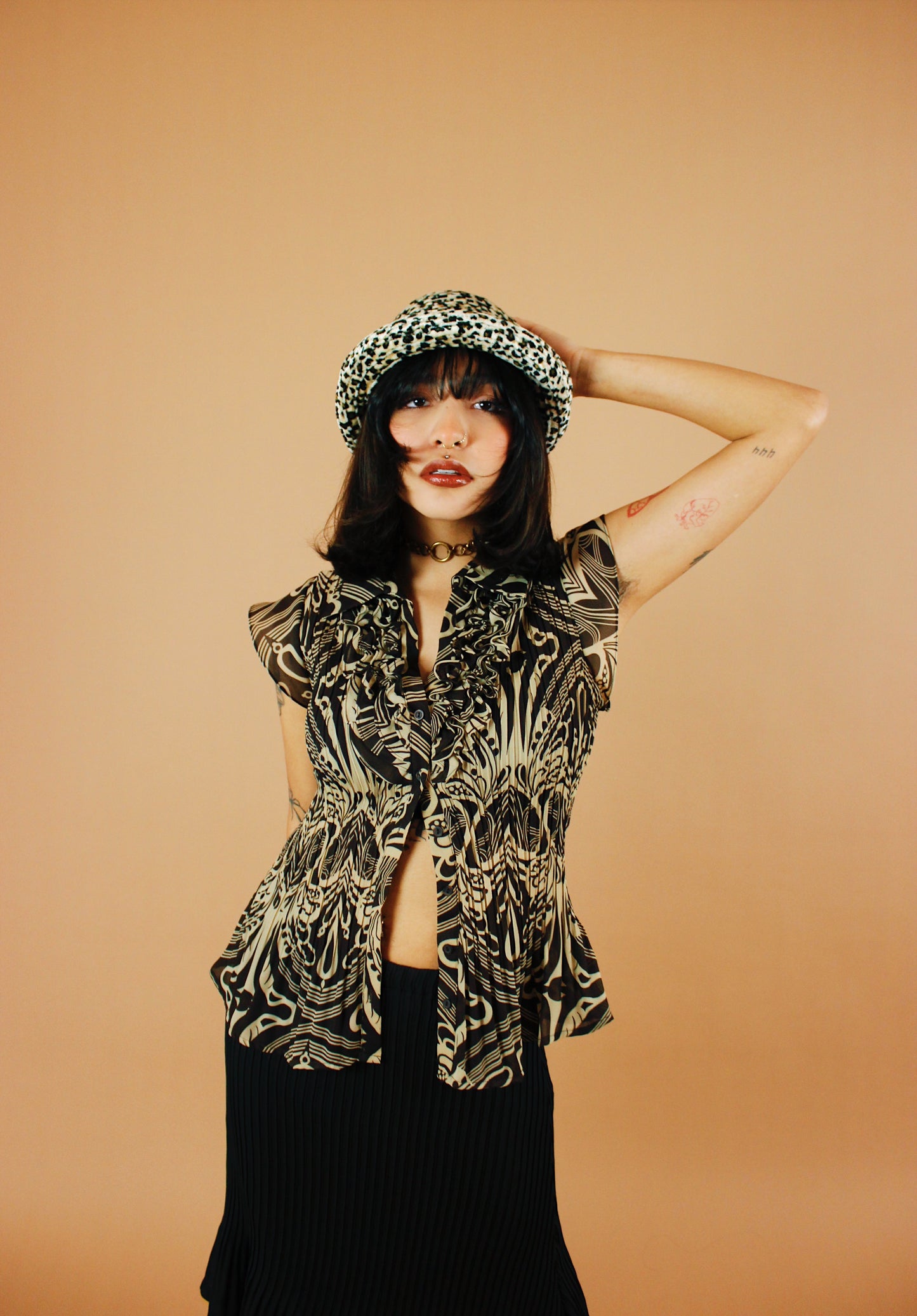 Y2K Mocha Swirl Top