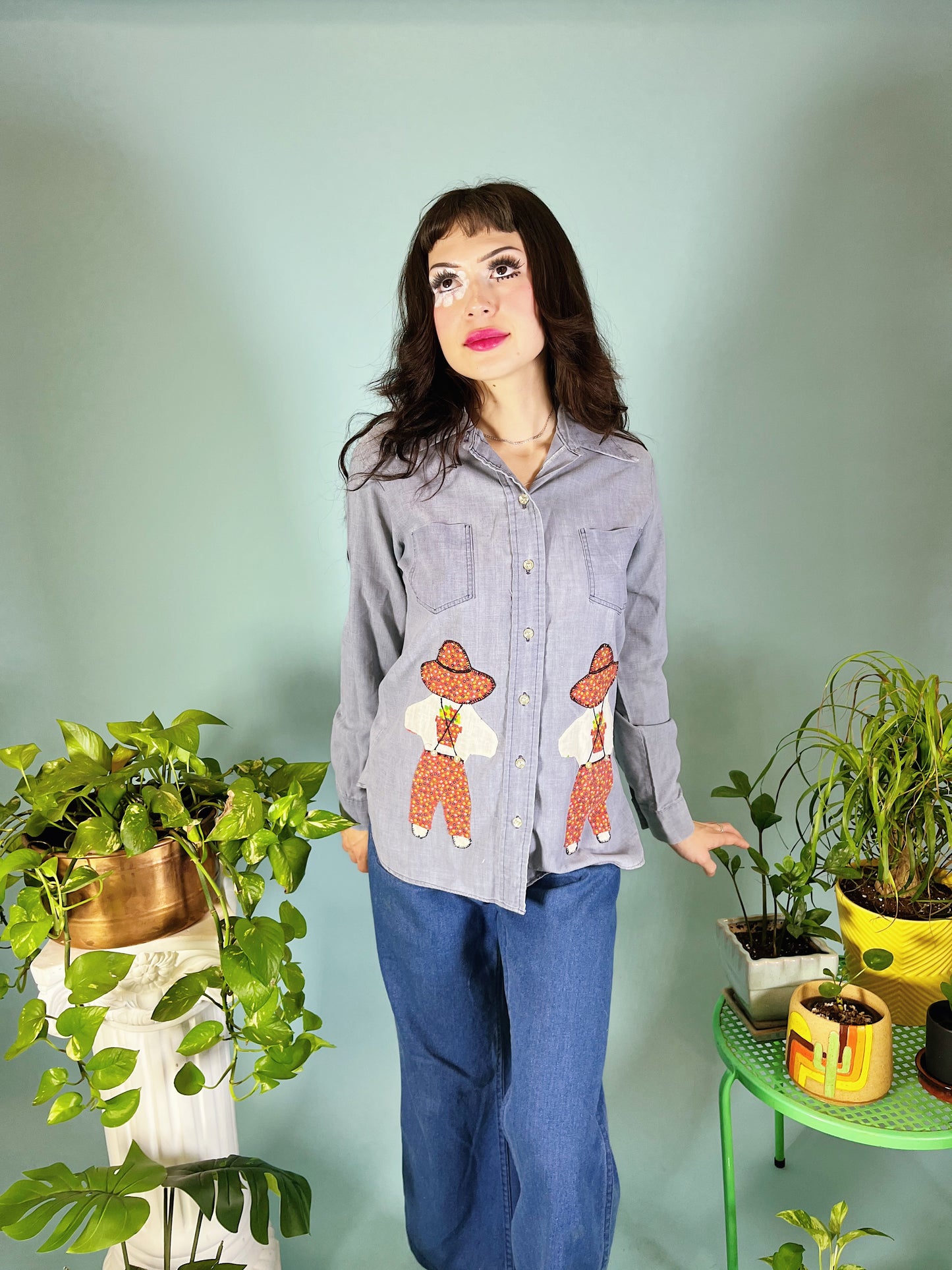 1960s/70s Chambray Sunbonnet Sue Top