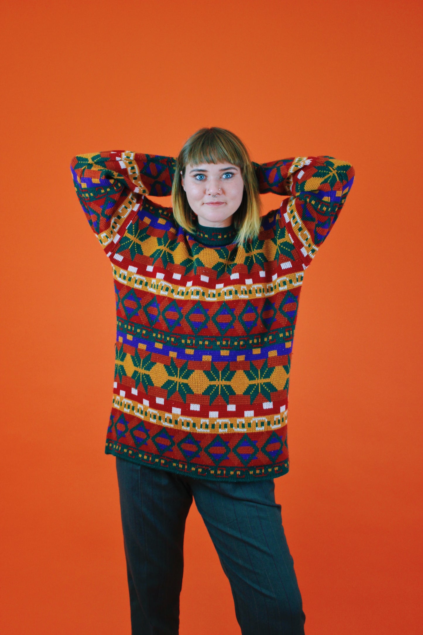 1990s Fall Kaleidoscope Sweater