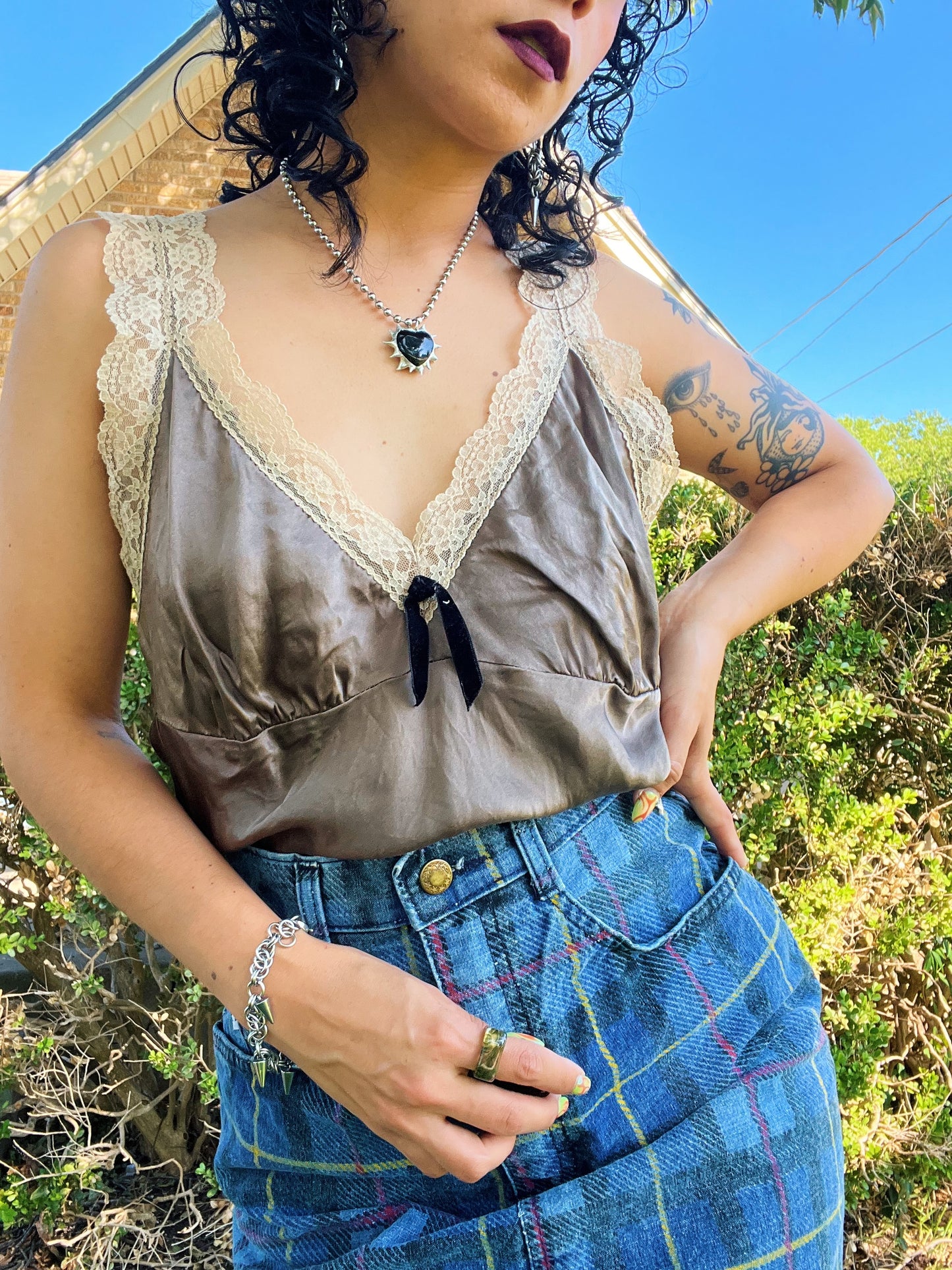Y2K Sinner Silk Slip Tank