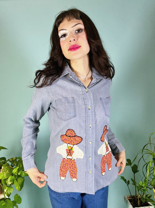 1960s/70s Chambray Sunbonnet Sue Top