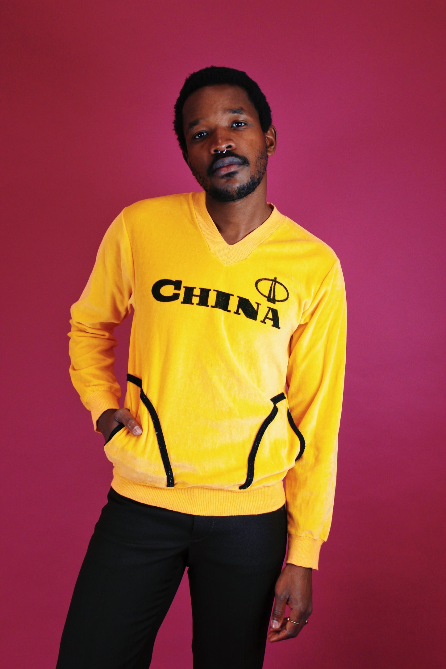 1970s Velour China Pullover