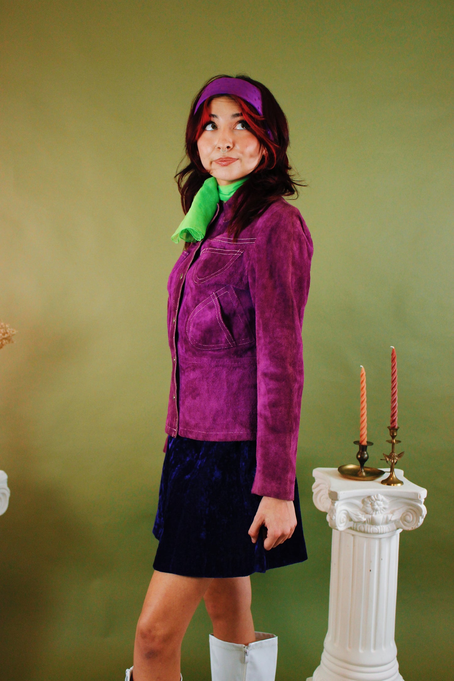 1970s Daphne Purple Scarf