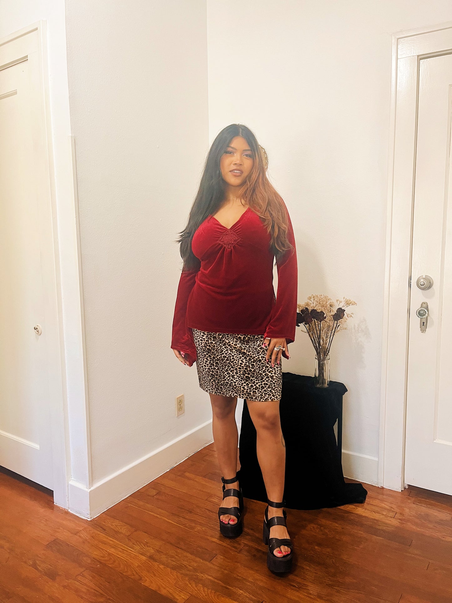 1990s Fuzzy Cheetah Mini Skirt