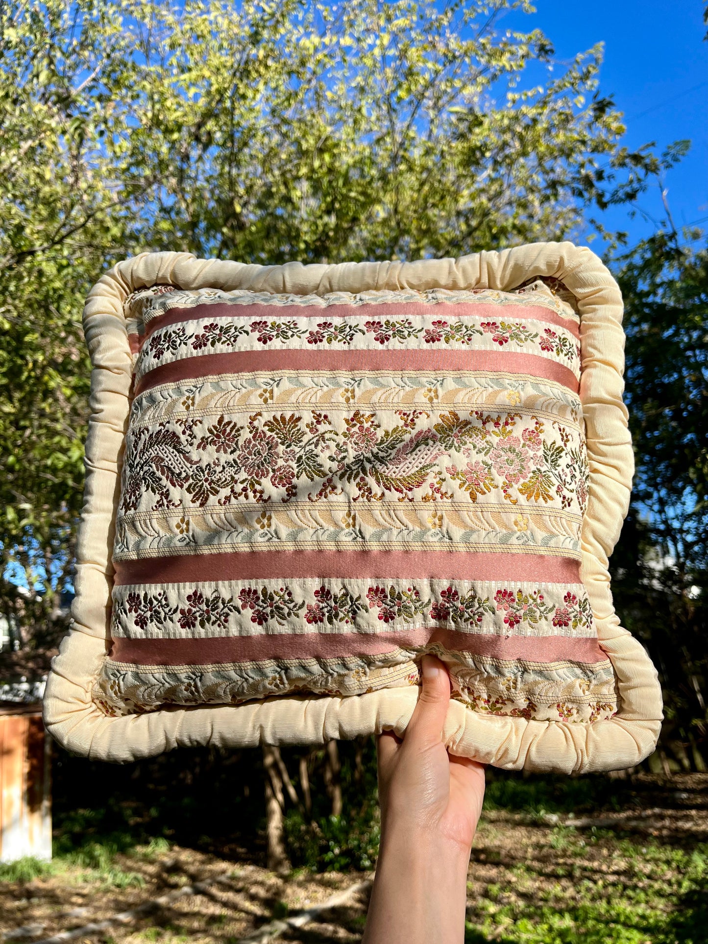 1970s Pastel Floral Pillow