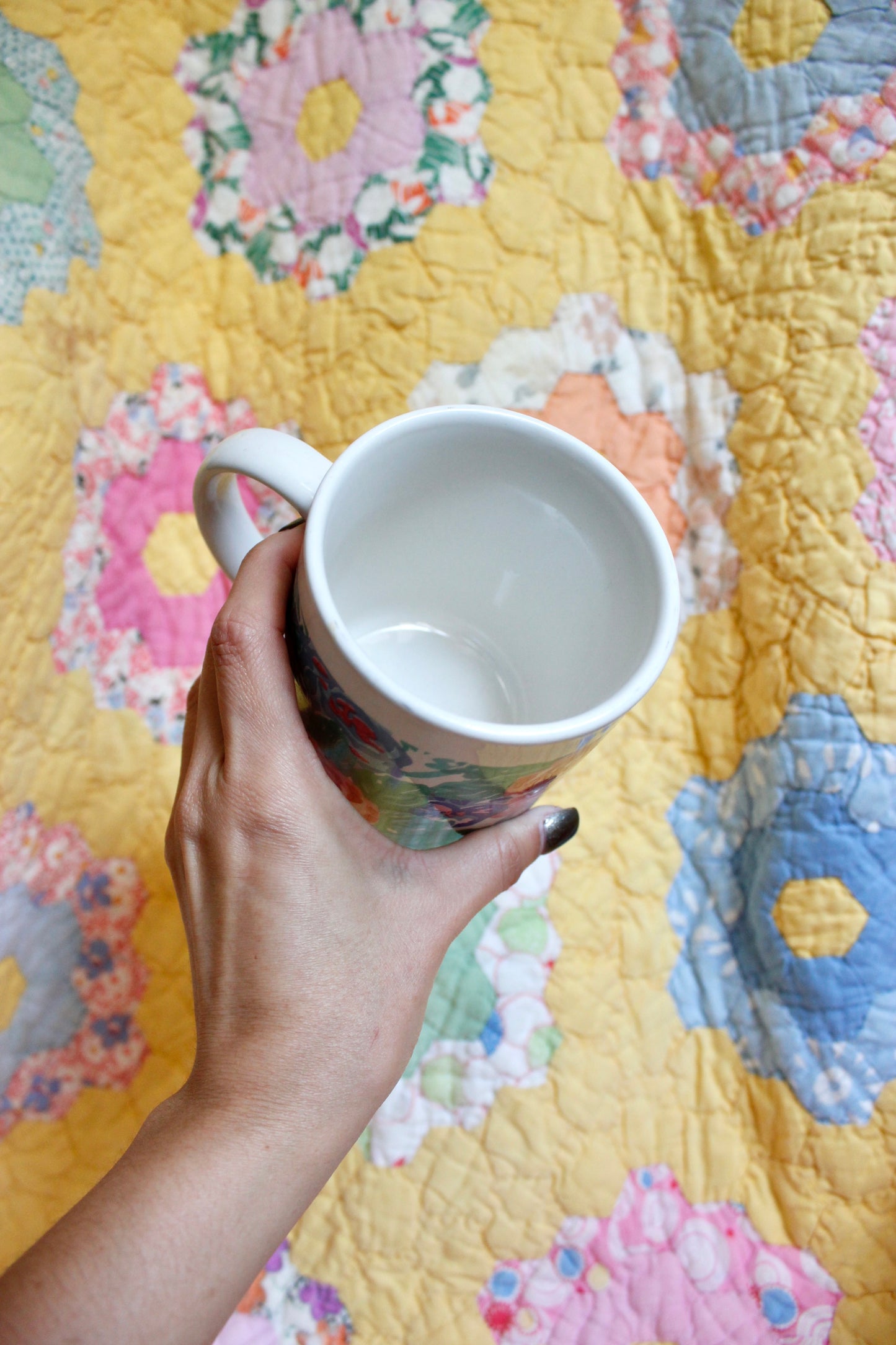 1980s Pastel Floral Mug