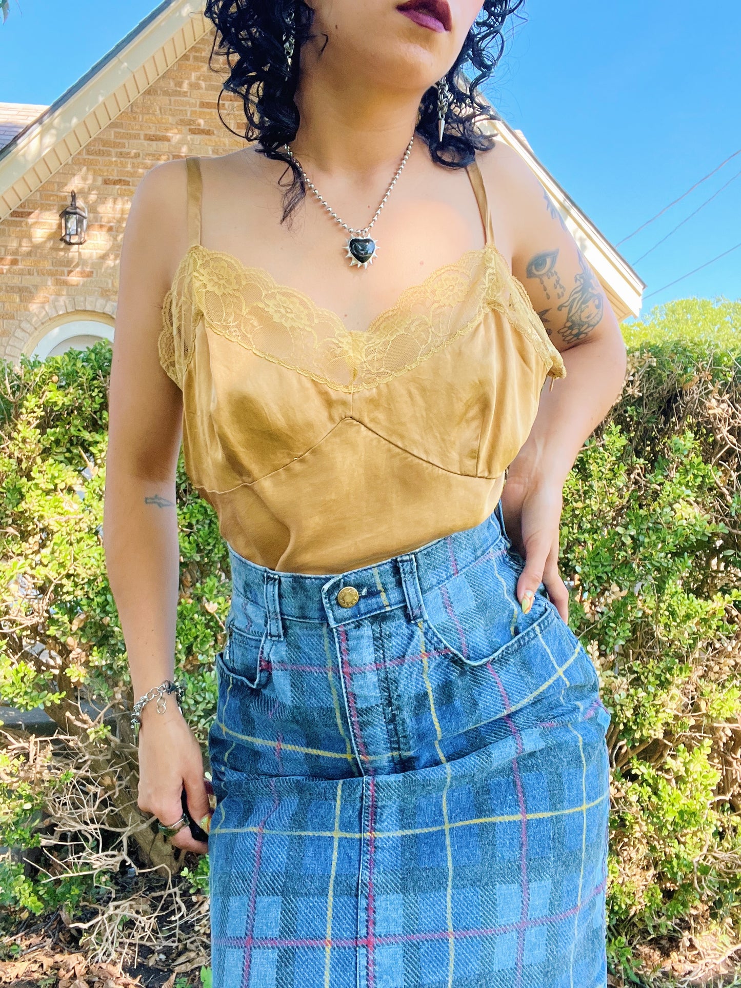 Y2K Gold Silk Tank