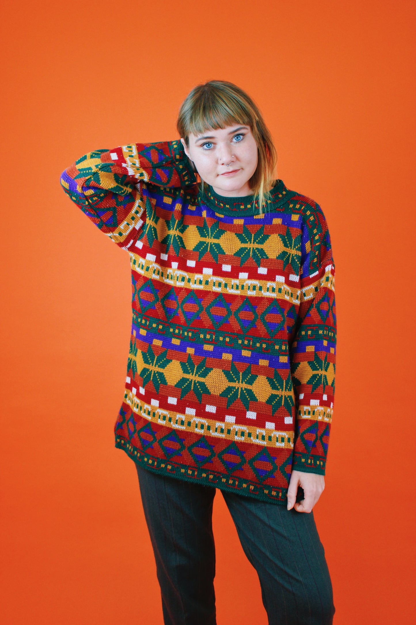 1990s Fall Kaleidoscope Sweater